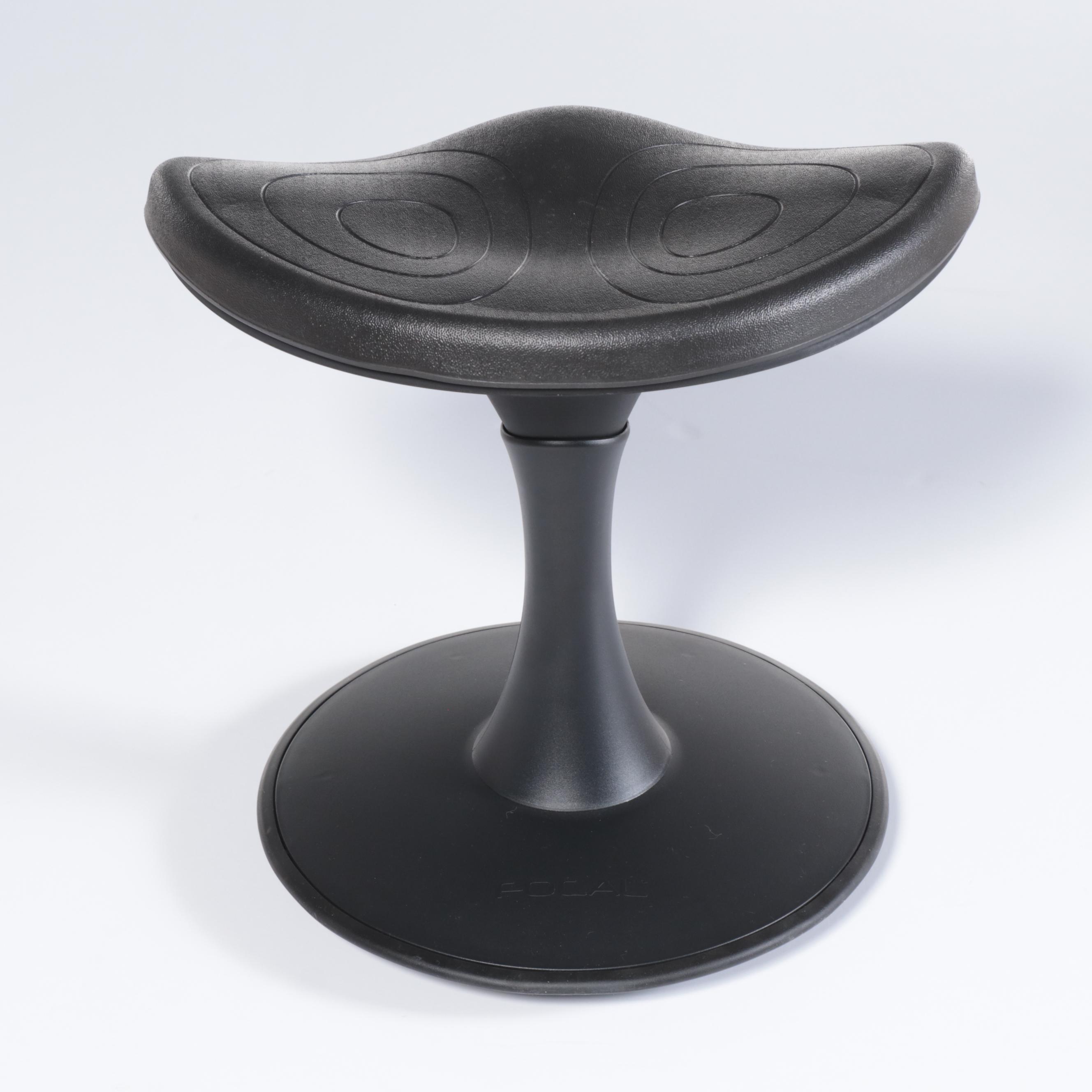 Two Mayline and Safco 14" Focal Fidget Active Seating Stools in Black