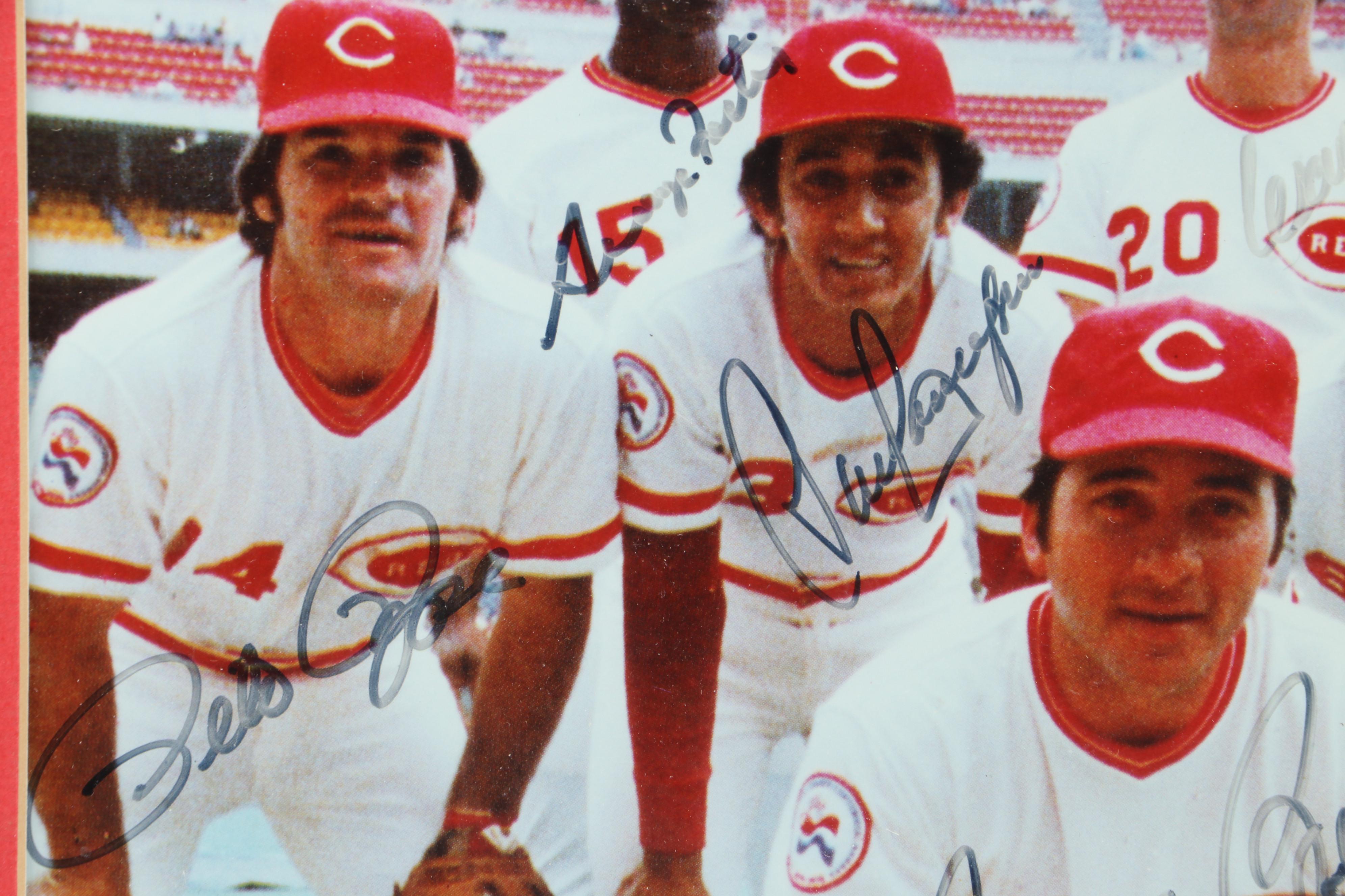 Cincinnati Reds "The Great 8" Signed Print Featuring Pete Rose, and Johnny Bench