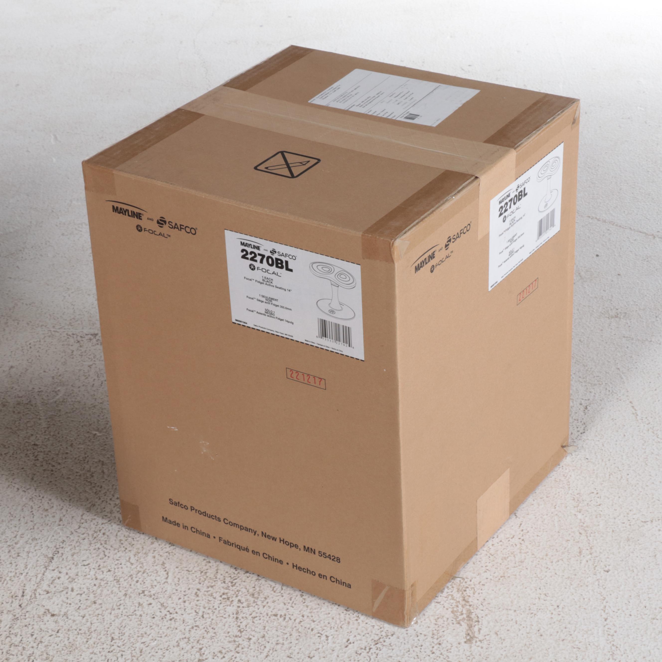 Four Mayline and Safco 14" Focal Fidget Active Seating Stools in Black