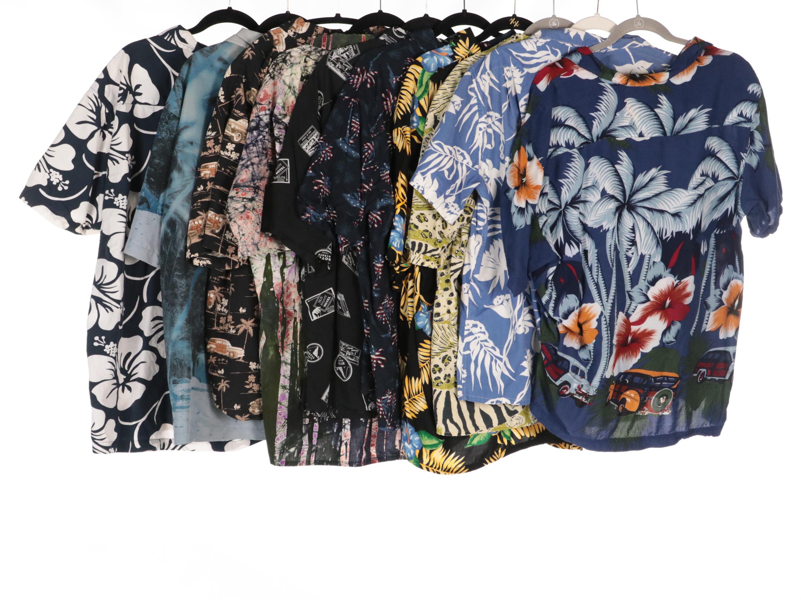Men's Printed, Batik, and Hawaiian Style Button-Up Shirts