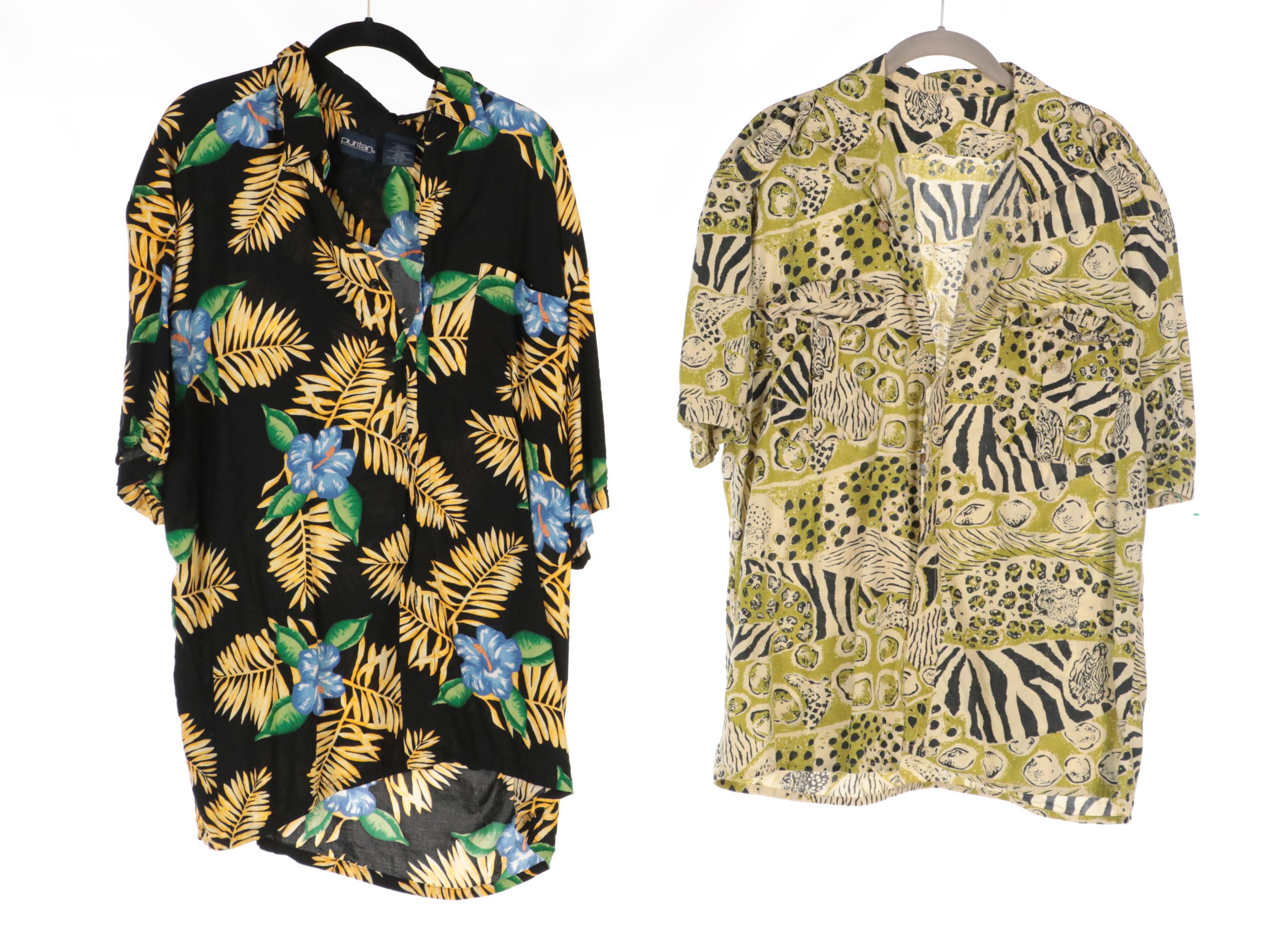Men's Printed, Batik, and Hawaiian Style Button-Up Shirts
