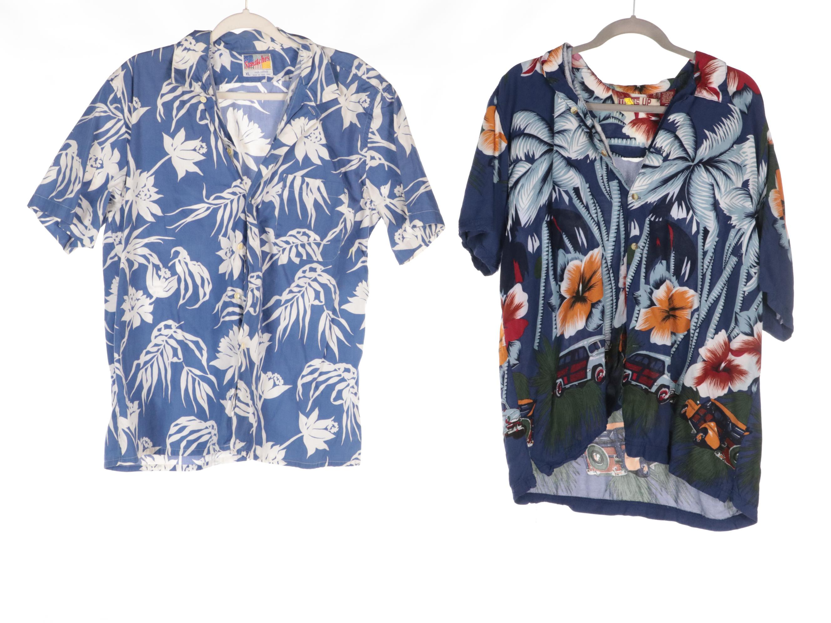 Men's Printed, Batik, and Hawaiian Style Button-Up Shirts