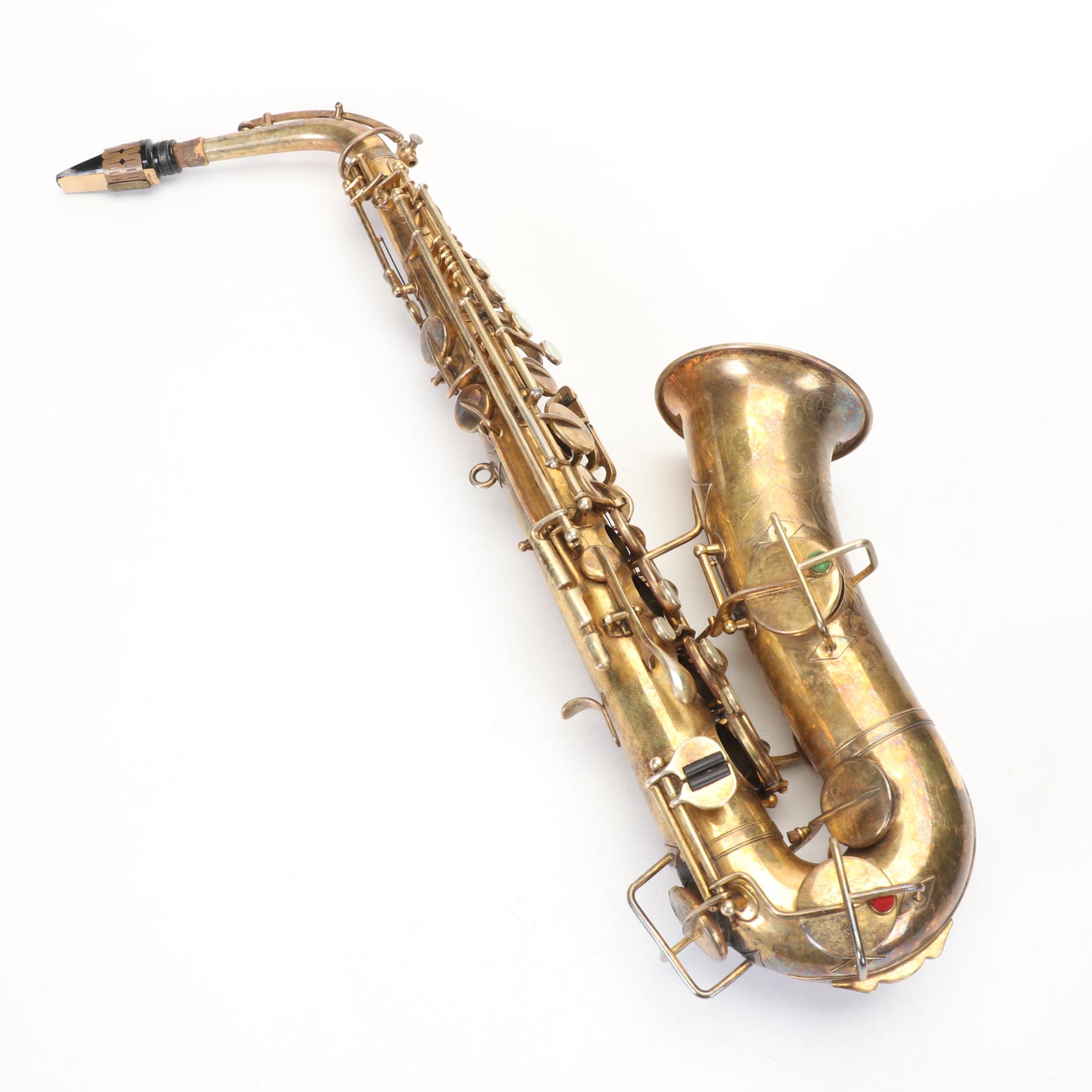Buescher Brass True Tone Low Pitch Saxophone with Case, 1904-1933