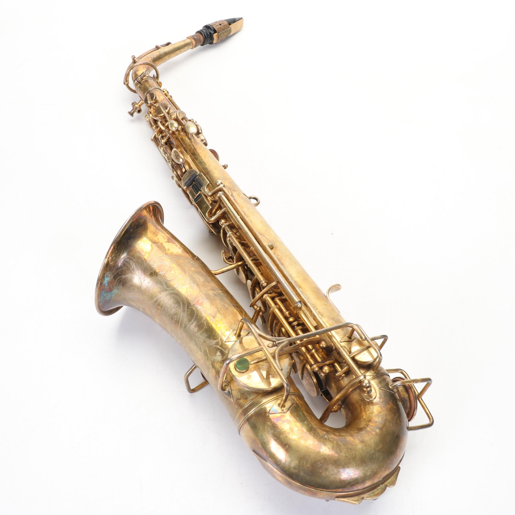 Buescher Brass True Tone Low Pitch Saxophone with Case, 1904-1933