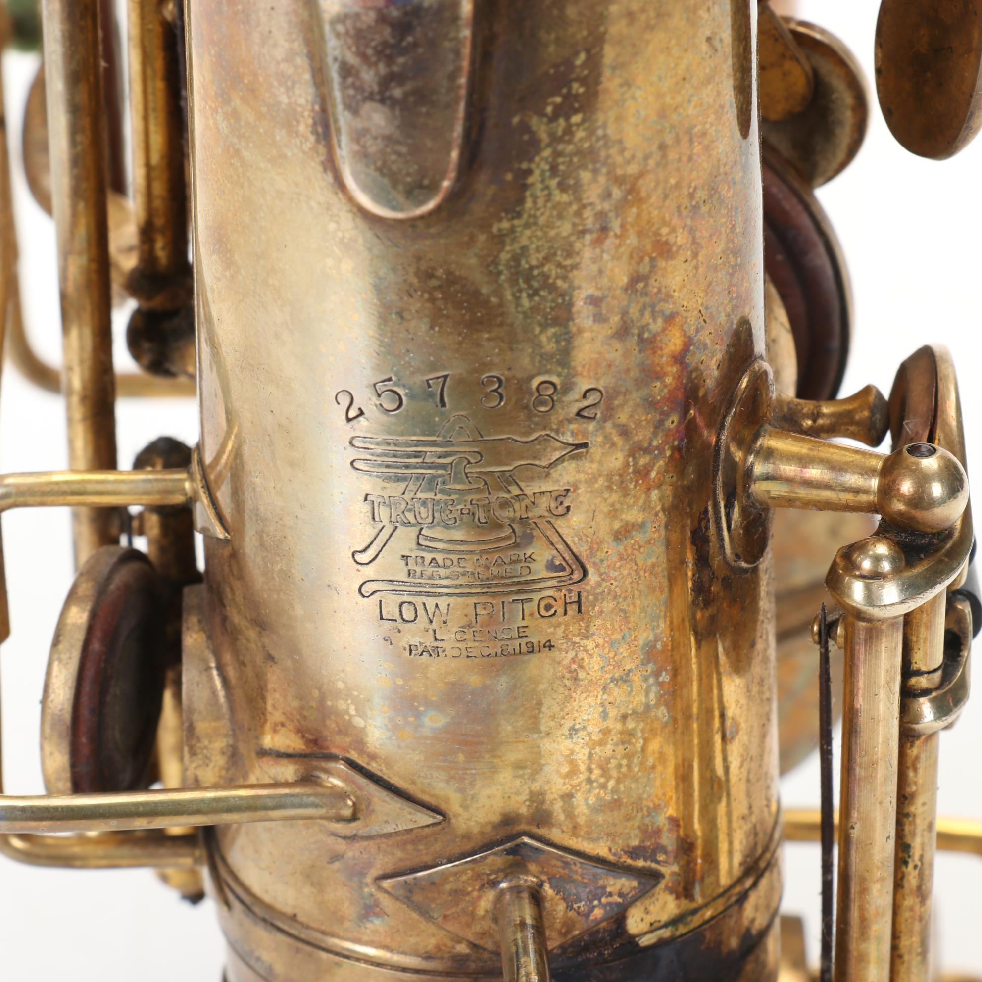 Buescher Brass True Tone Low Pitch Saxophone with Case, 1904-1933