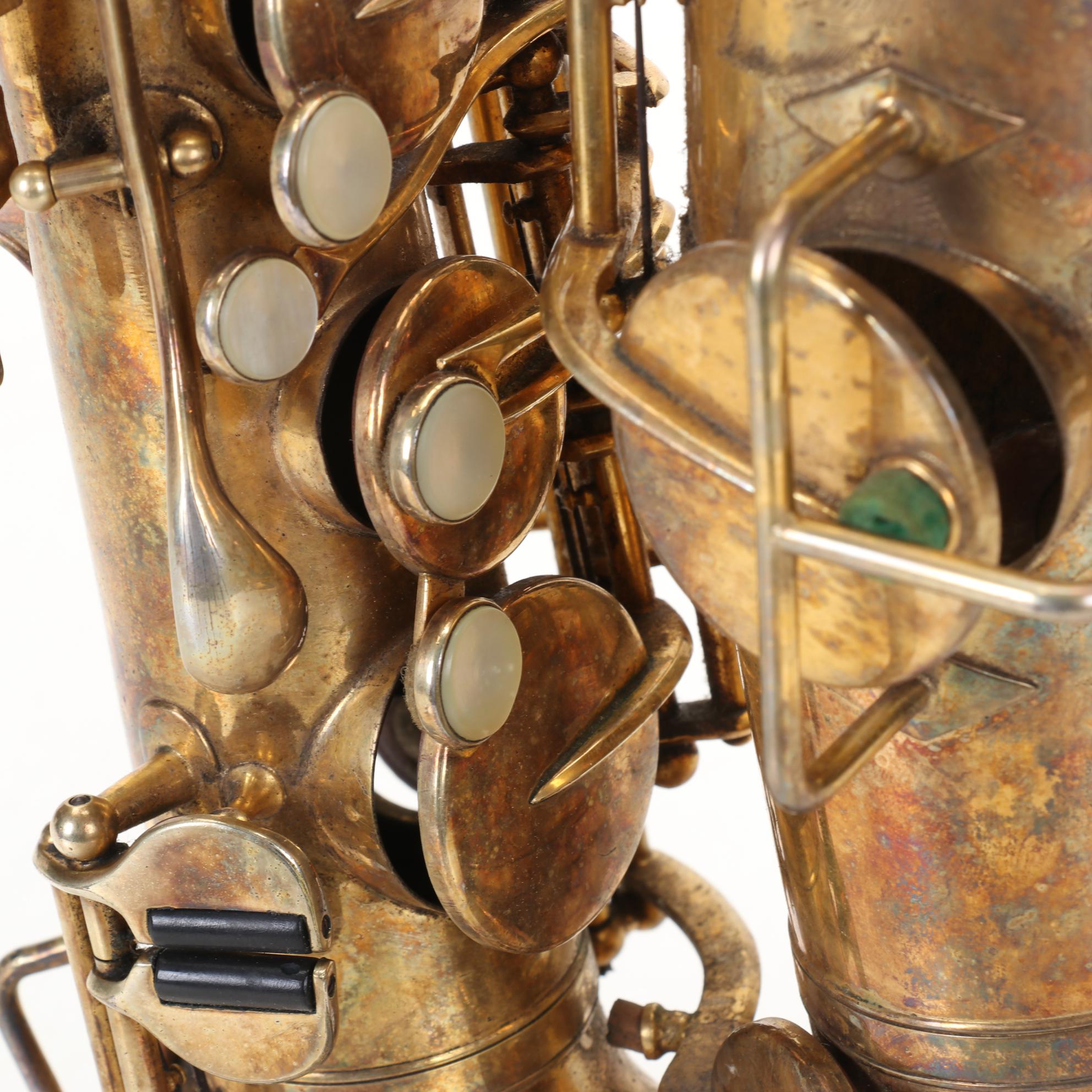 Buescher Brass True Tone Low Pitch Saxophone with Case, 1904-1933