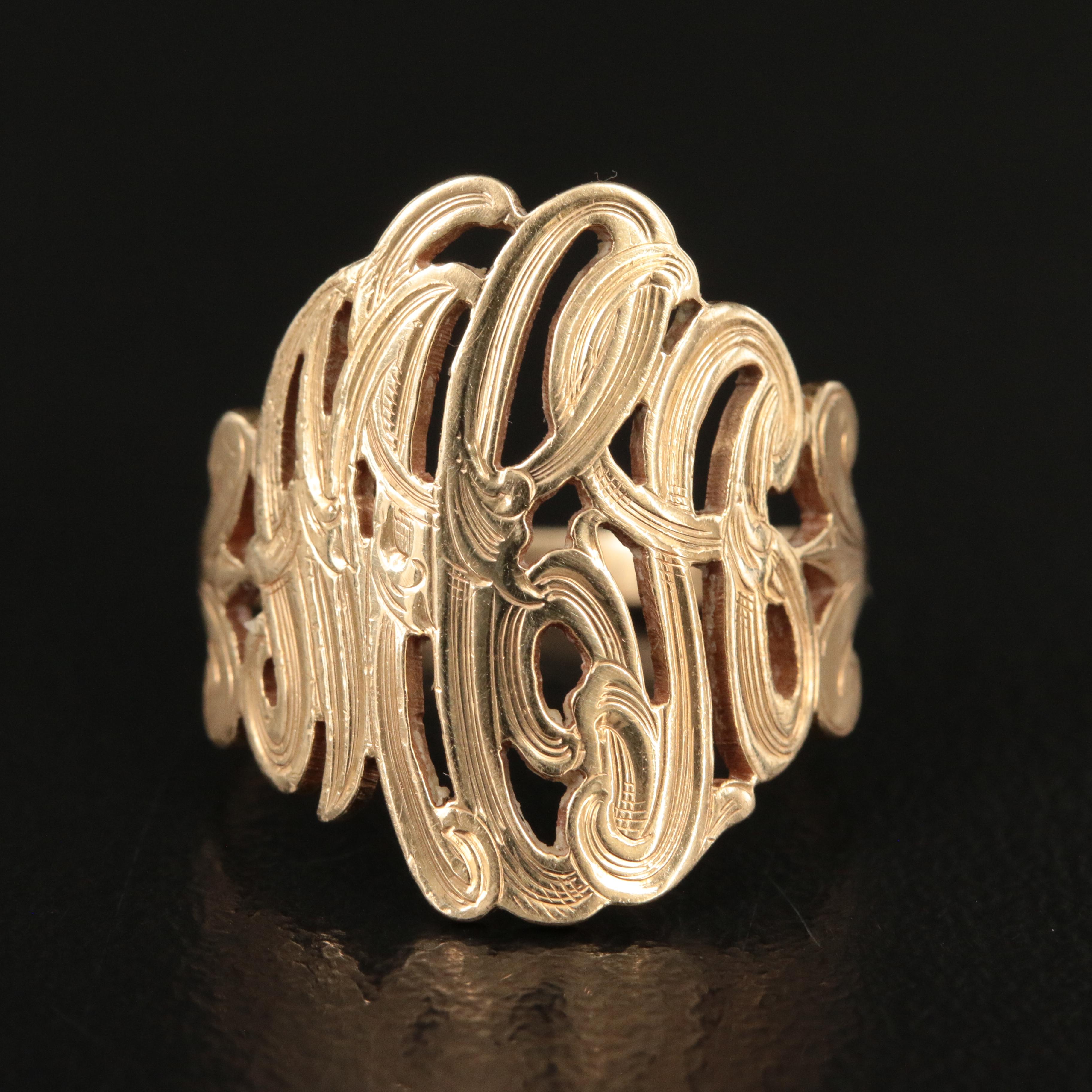 14K Monogram Ring