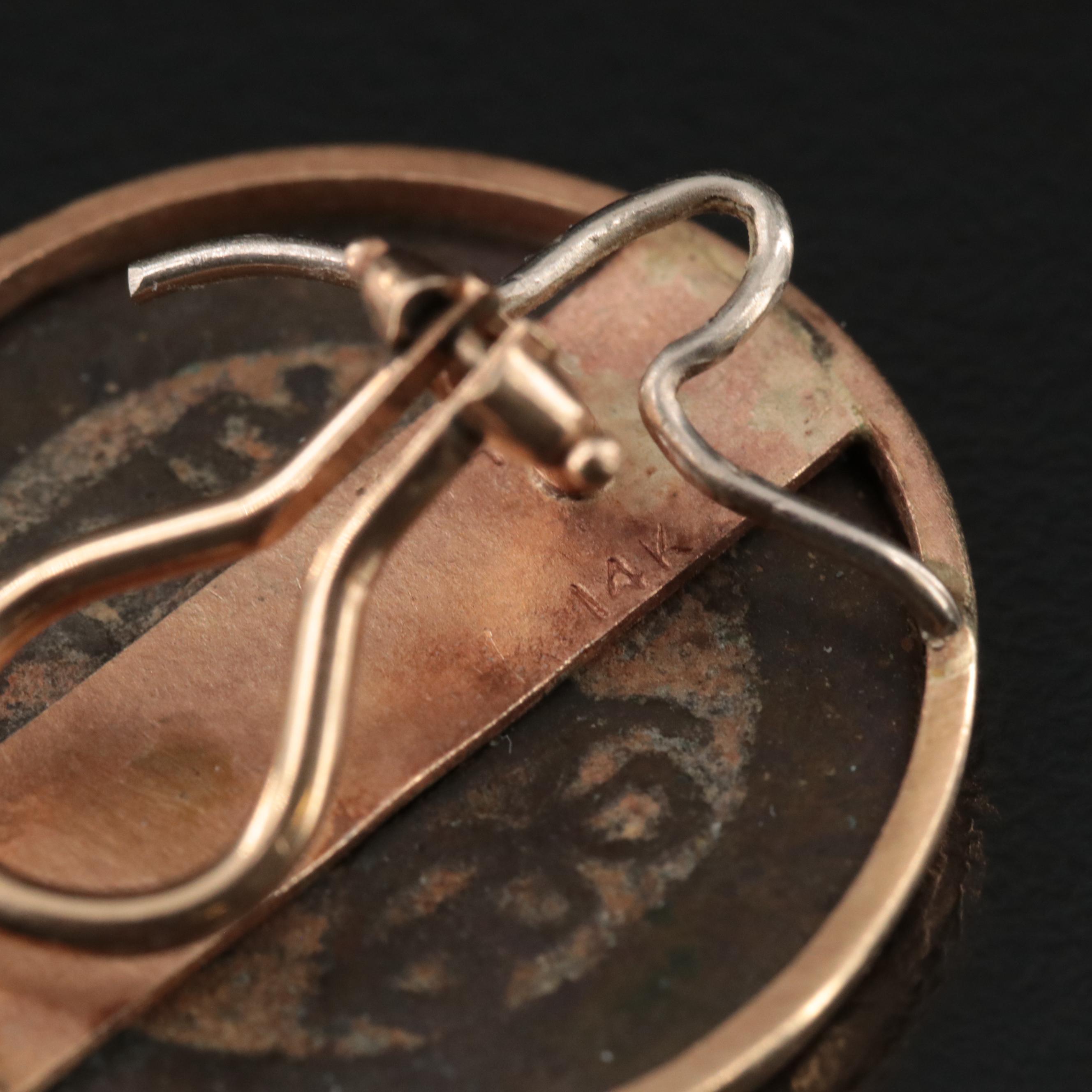 14K Earrings with Chinese Cash Coins