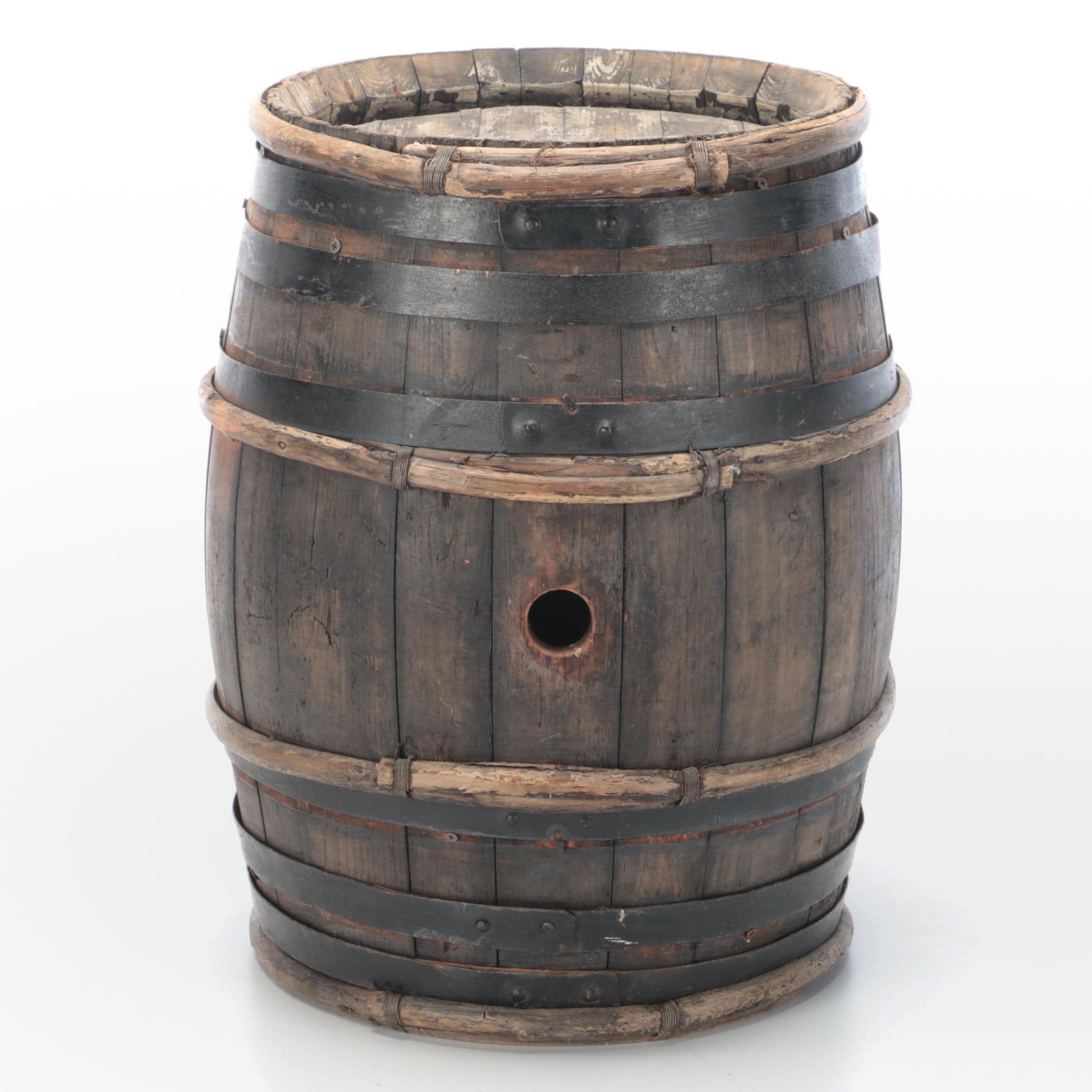 Bent Wooden Stave Wine Barrel, 20th Century