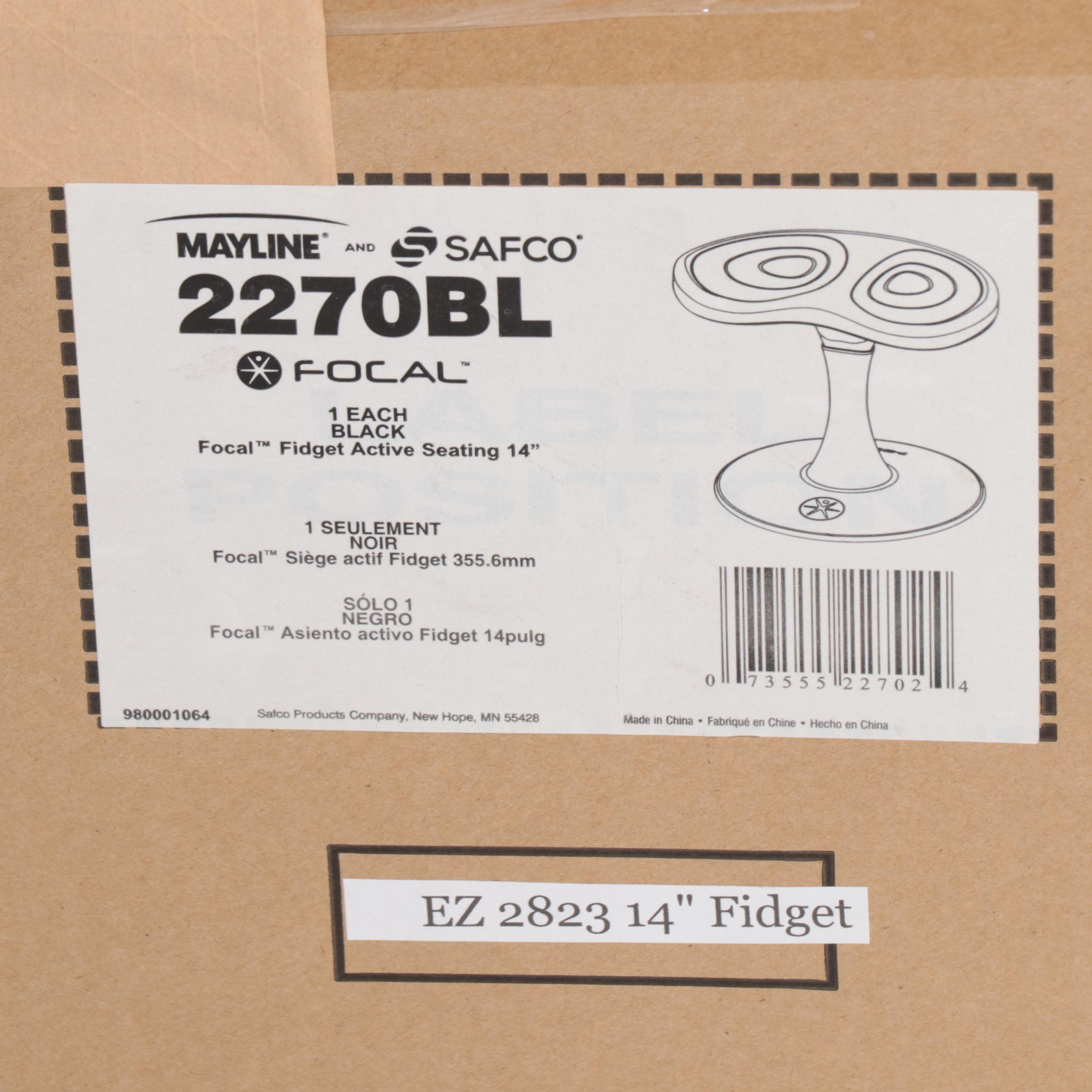 Four Mayline and Safco 14" Focal Fidget Active Seating Stools in Black