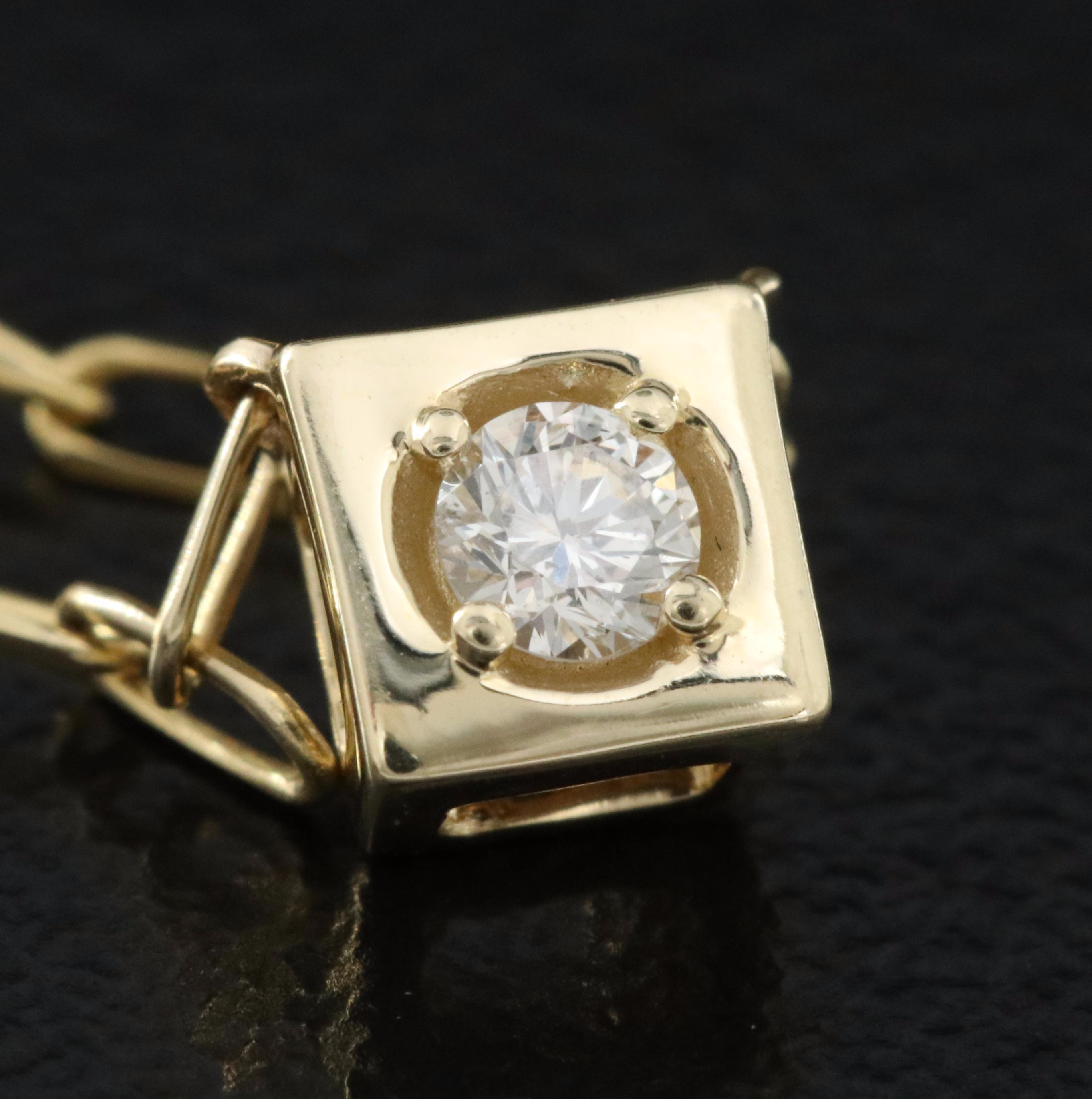 14K 0.07 CT Diamond Necklace