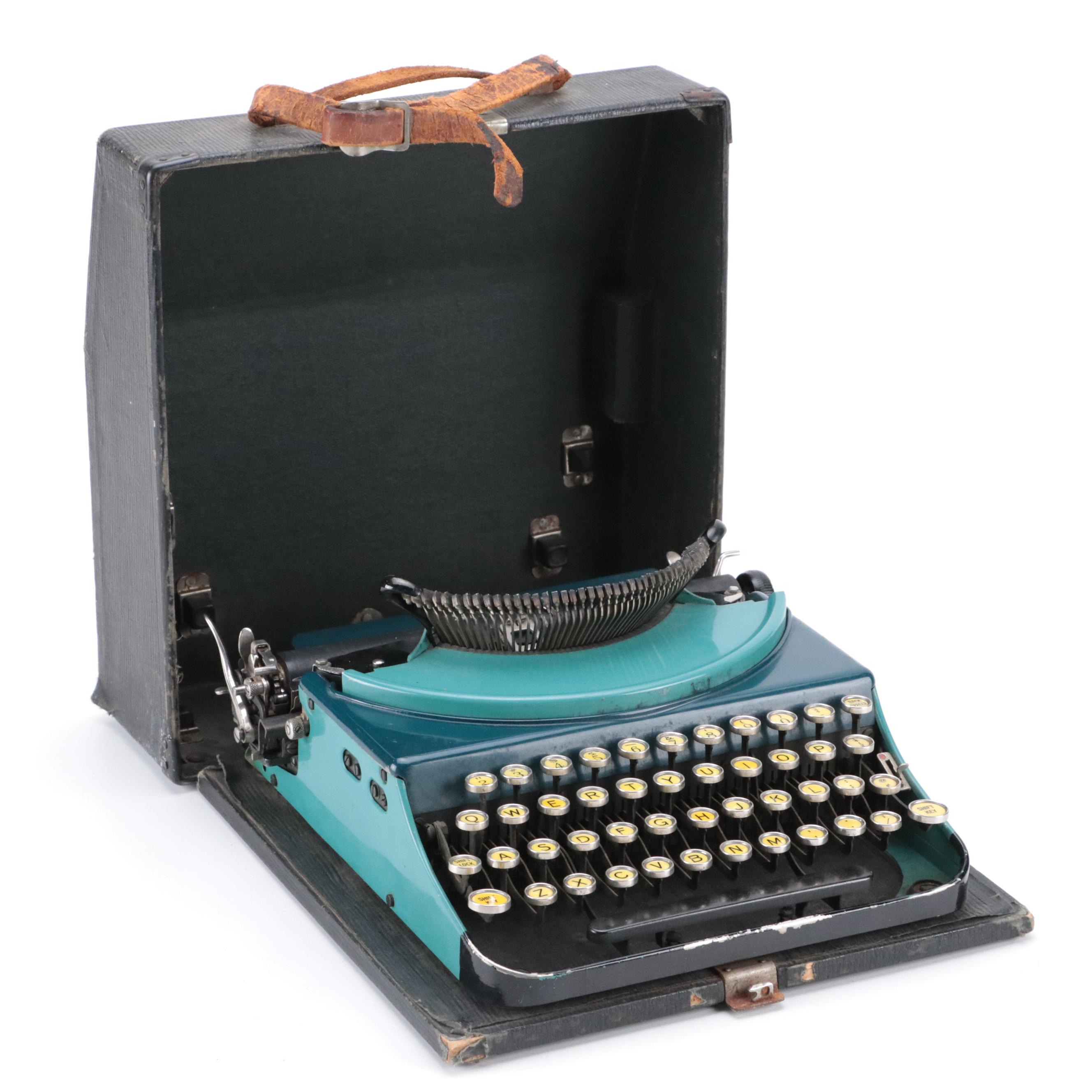 Remington Two Tone Enamel Portable Typewriter, Early 20th Century
