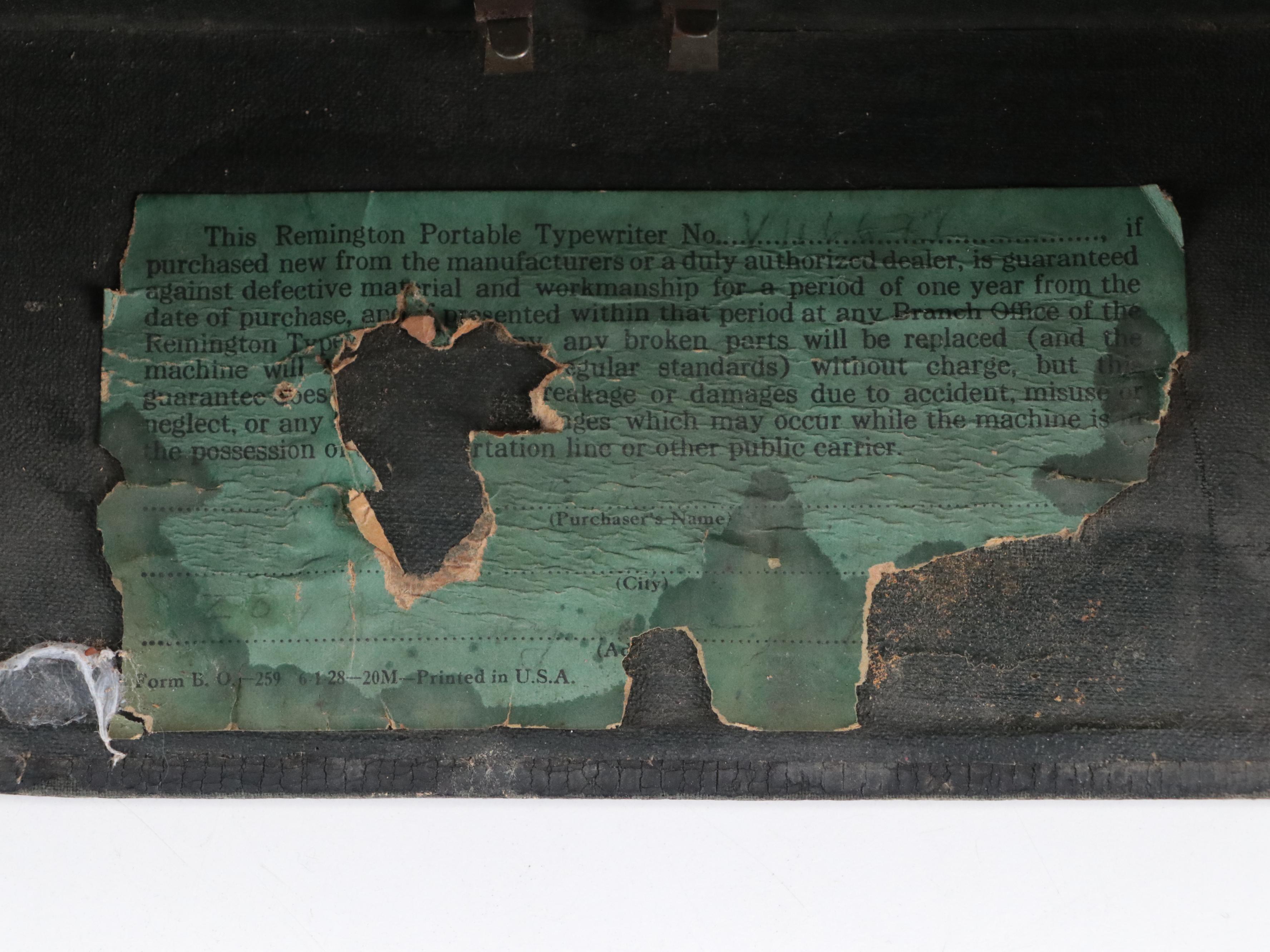 Remington Two Tone Enamel Portable Typewriter, Early 20th Century