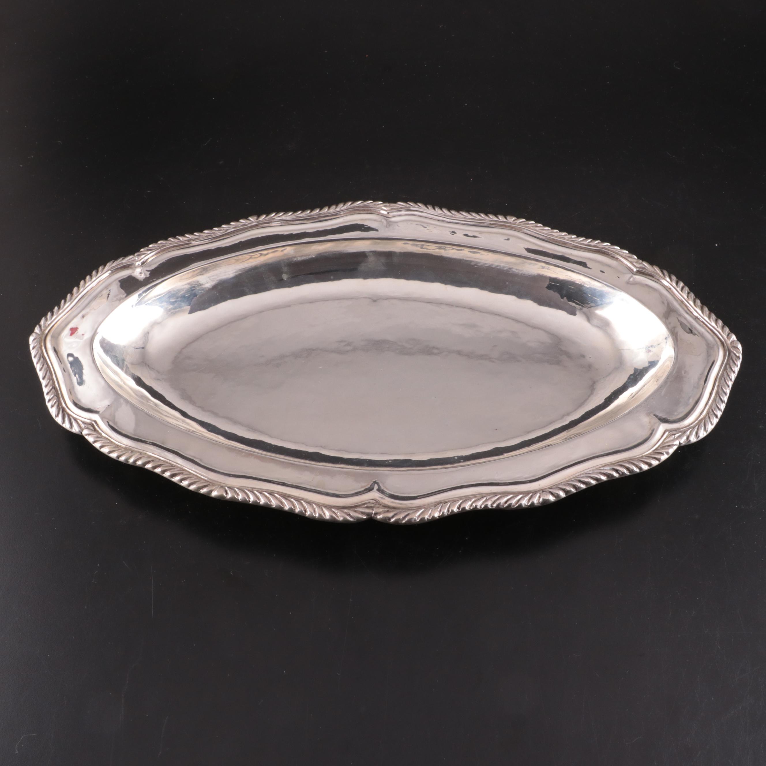 Industria Peruana Peruvian Sterling Silver Gadrooned Rim Tray