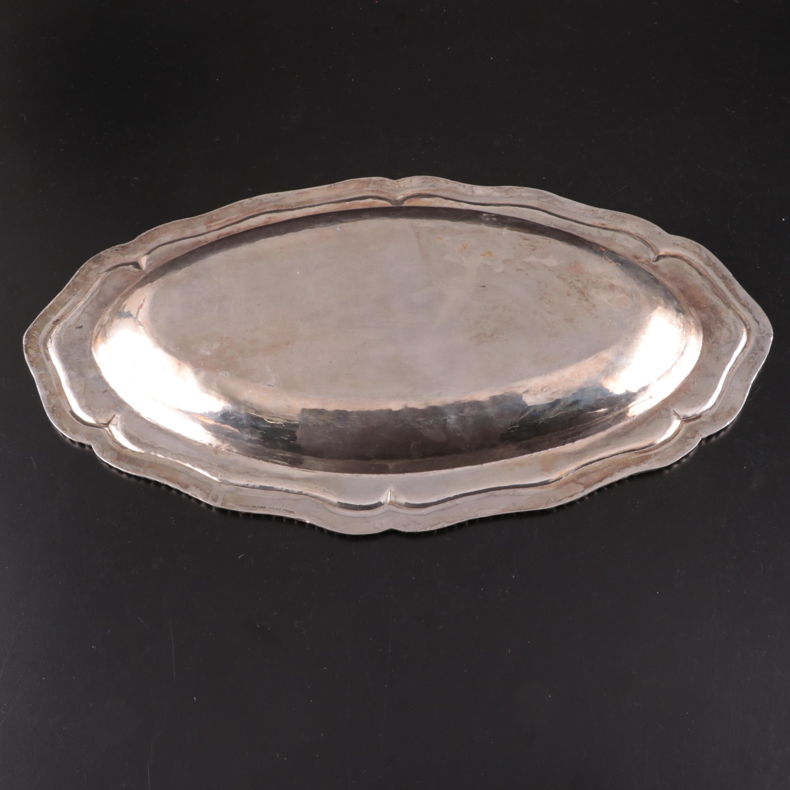 Industria Peruana Peruvian Sterling Silver Gadrooned Rim Tray