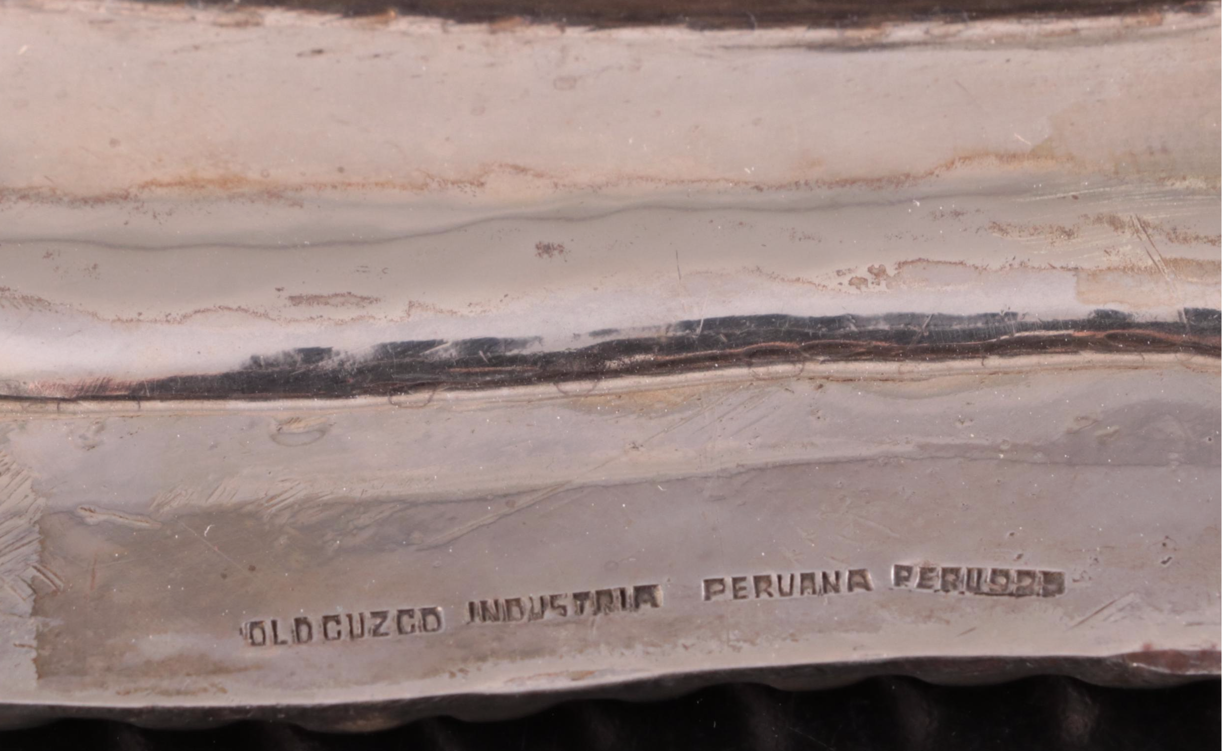 Industria Peruana Peruvian Sterling Silver Gadrooned Rim Tray