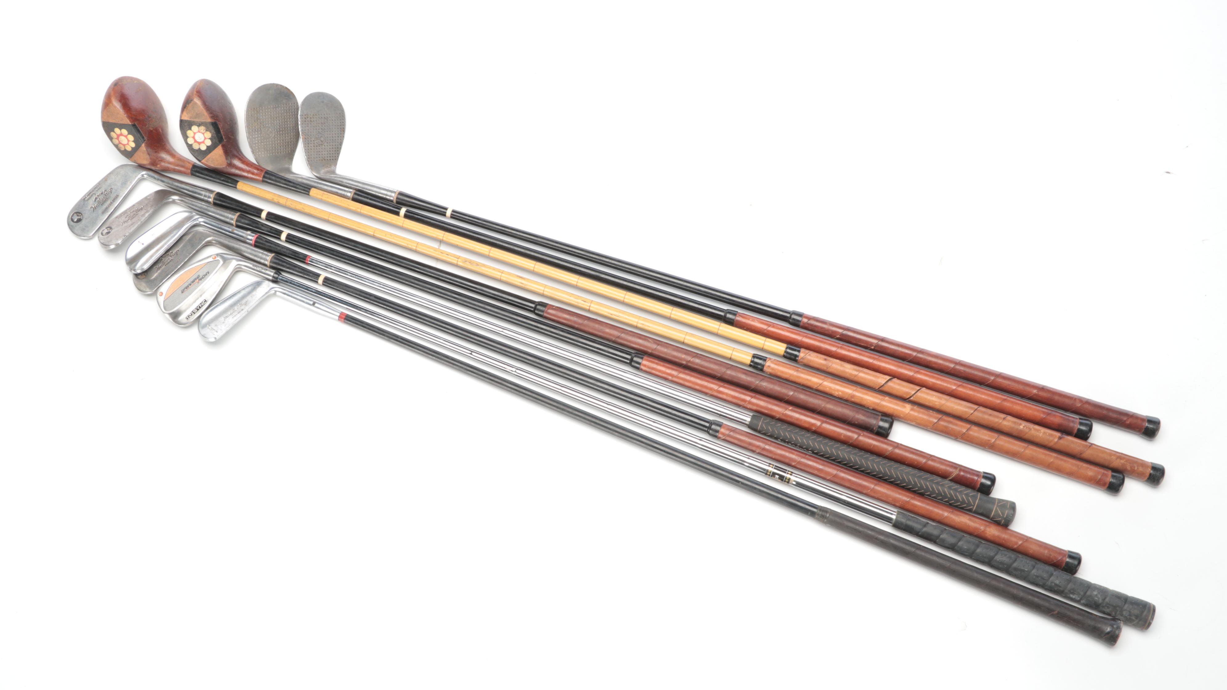 Wilson Irons, Custom Built Woods and Vintage Leather Golf Bag