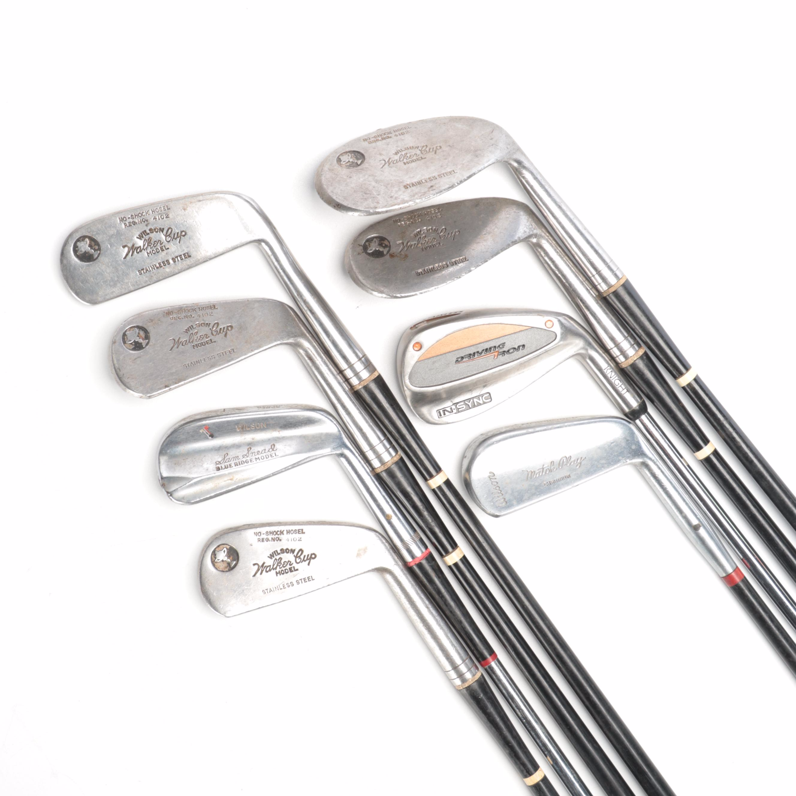 Wilson Irons, Custom Built Woods and Vintage Leather Golf Bag