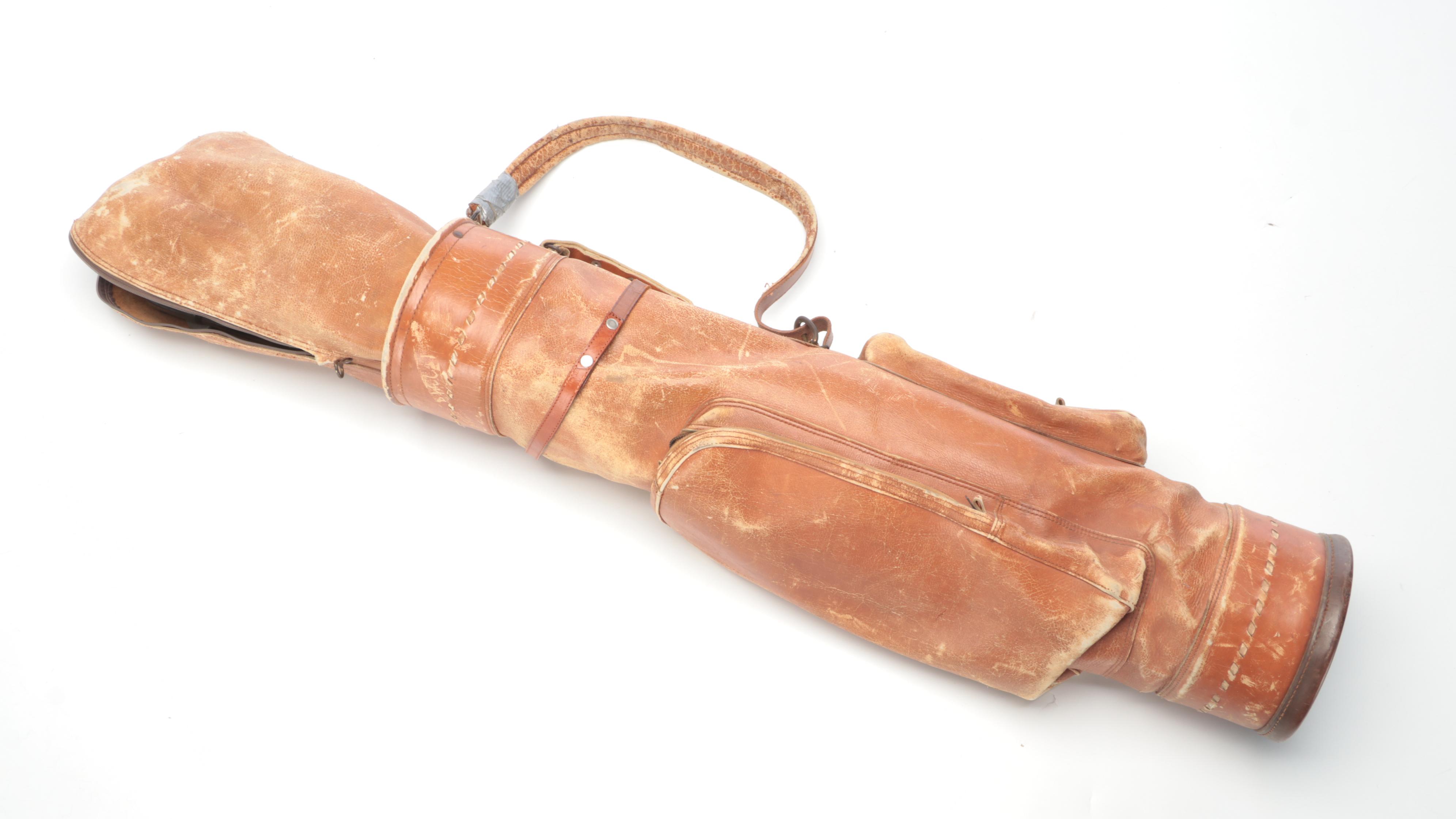 Wilson Irons, Custom Built Woods and Vintage Leather Golf Bag