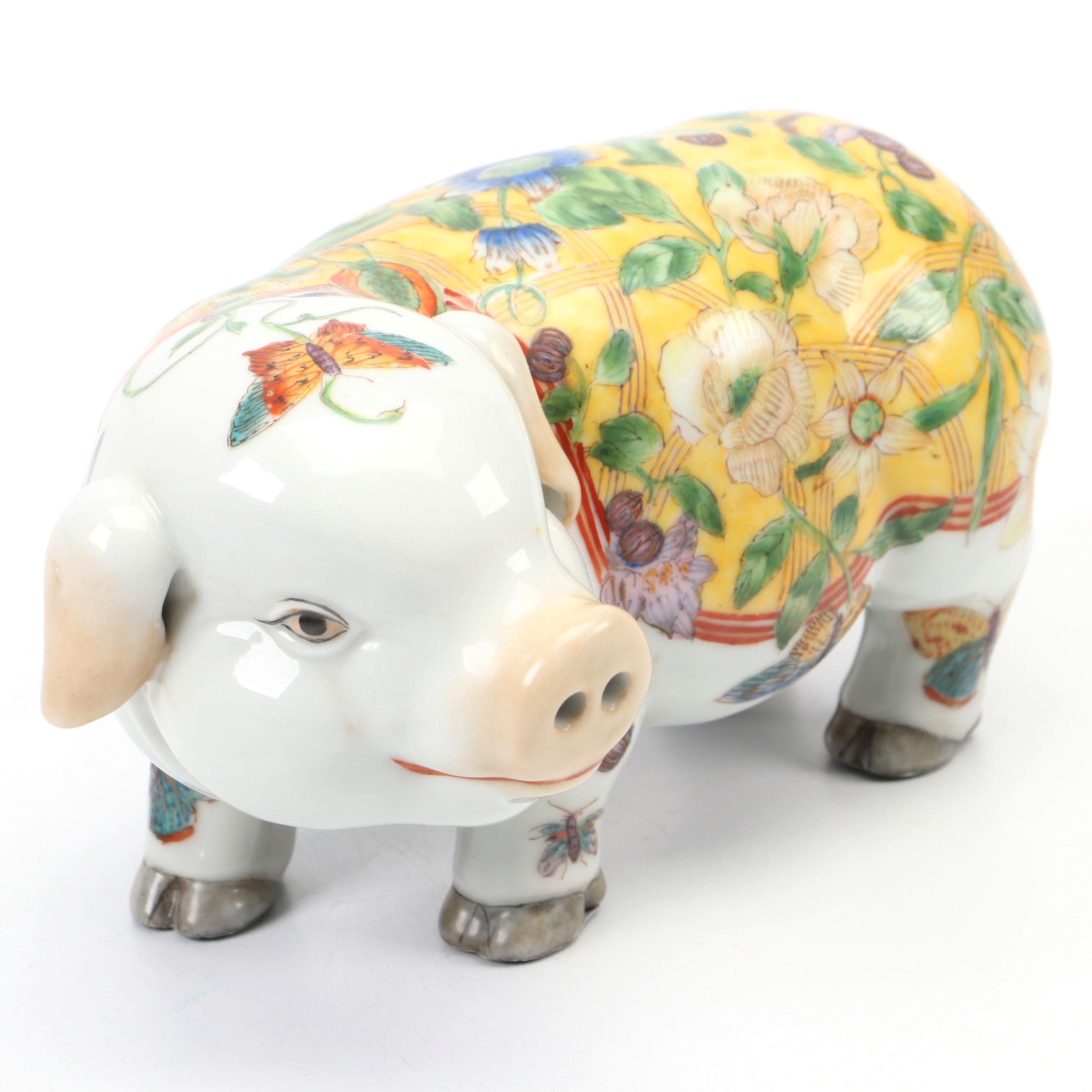 Porcelain Pig Figurine