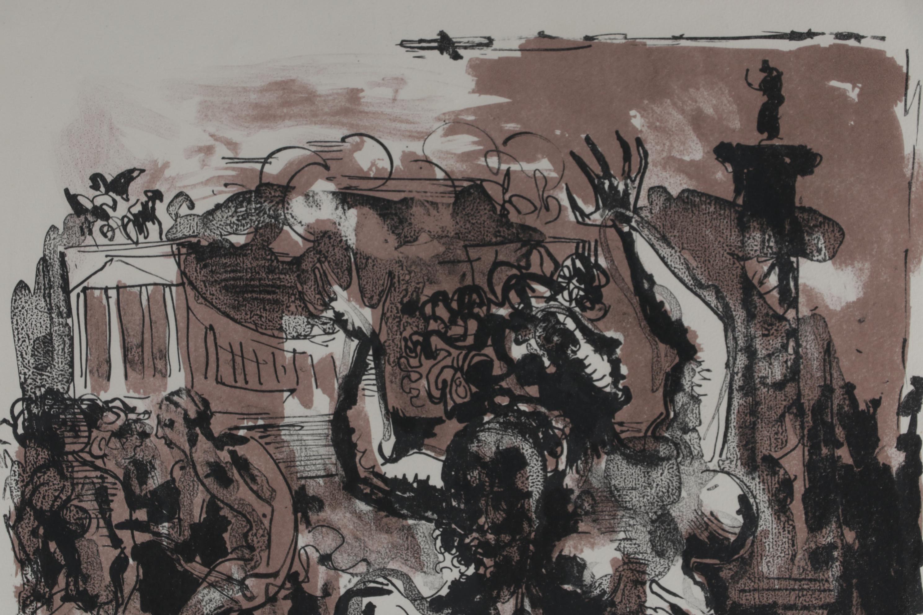 Milton Hebald Figural Color Lithograph, 1963