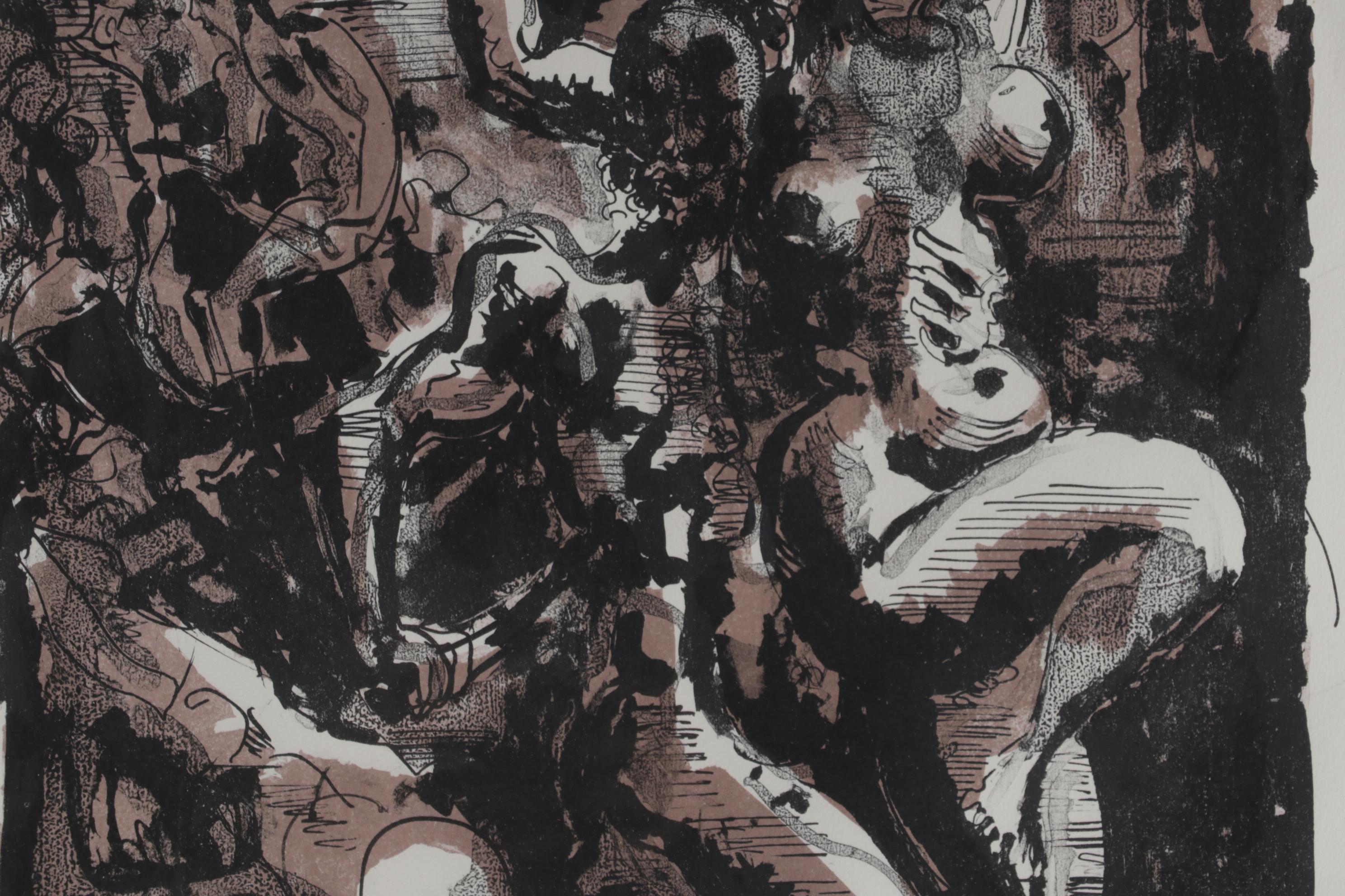 Milton Hebald Figural Color Lithograph, 1963