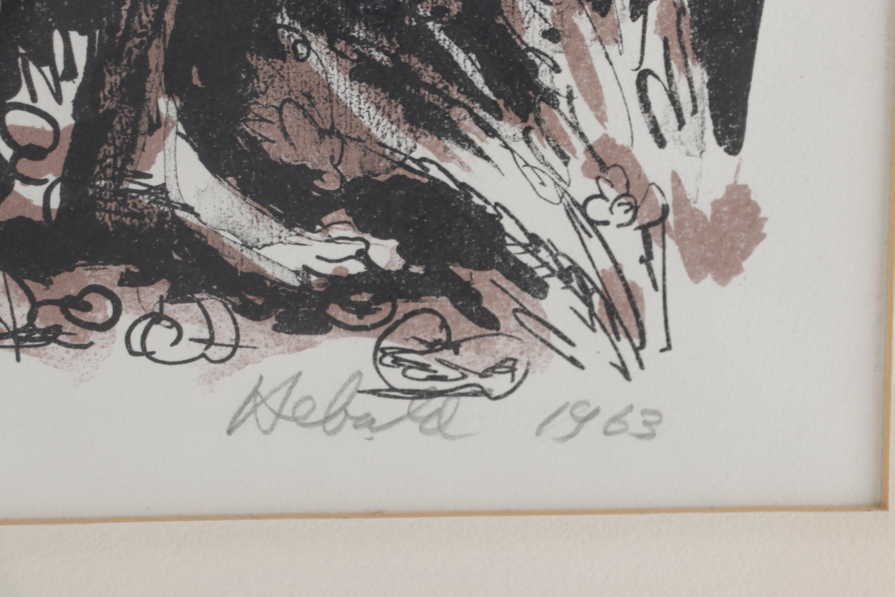 Milton Hebald Figural Color Lithograph, 1963