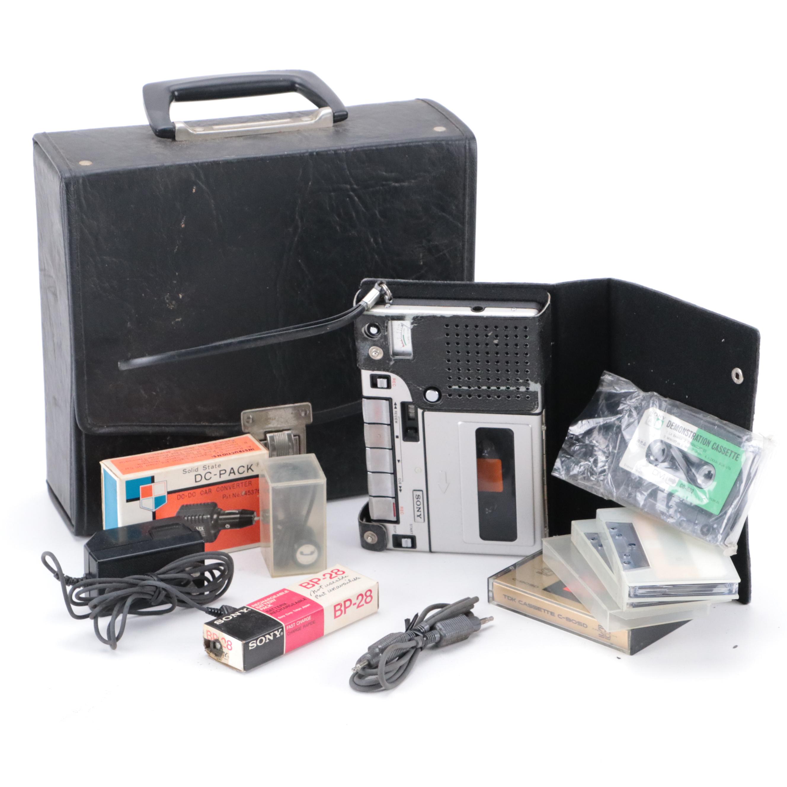 Sony Cassette Player with Sony Cassette Tapes with More Accessories