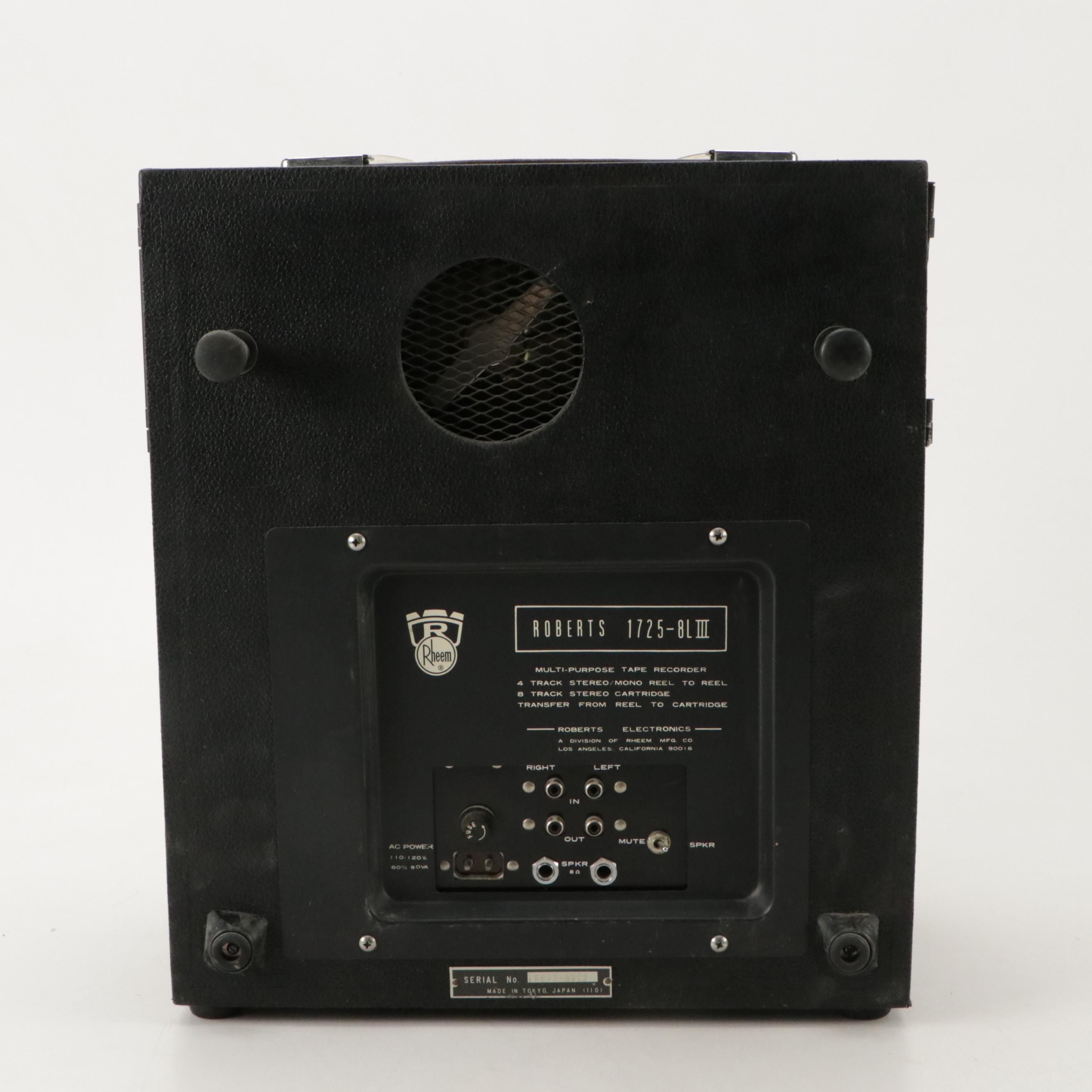 Roberts Model 1725 Reel-to-Reel Multi-Purpose Tape Recorder with Tape Reels
