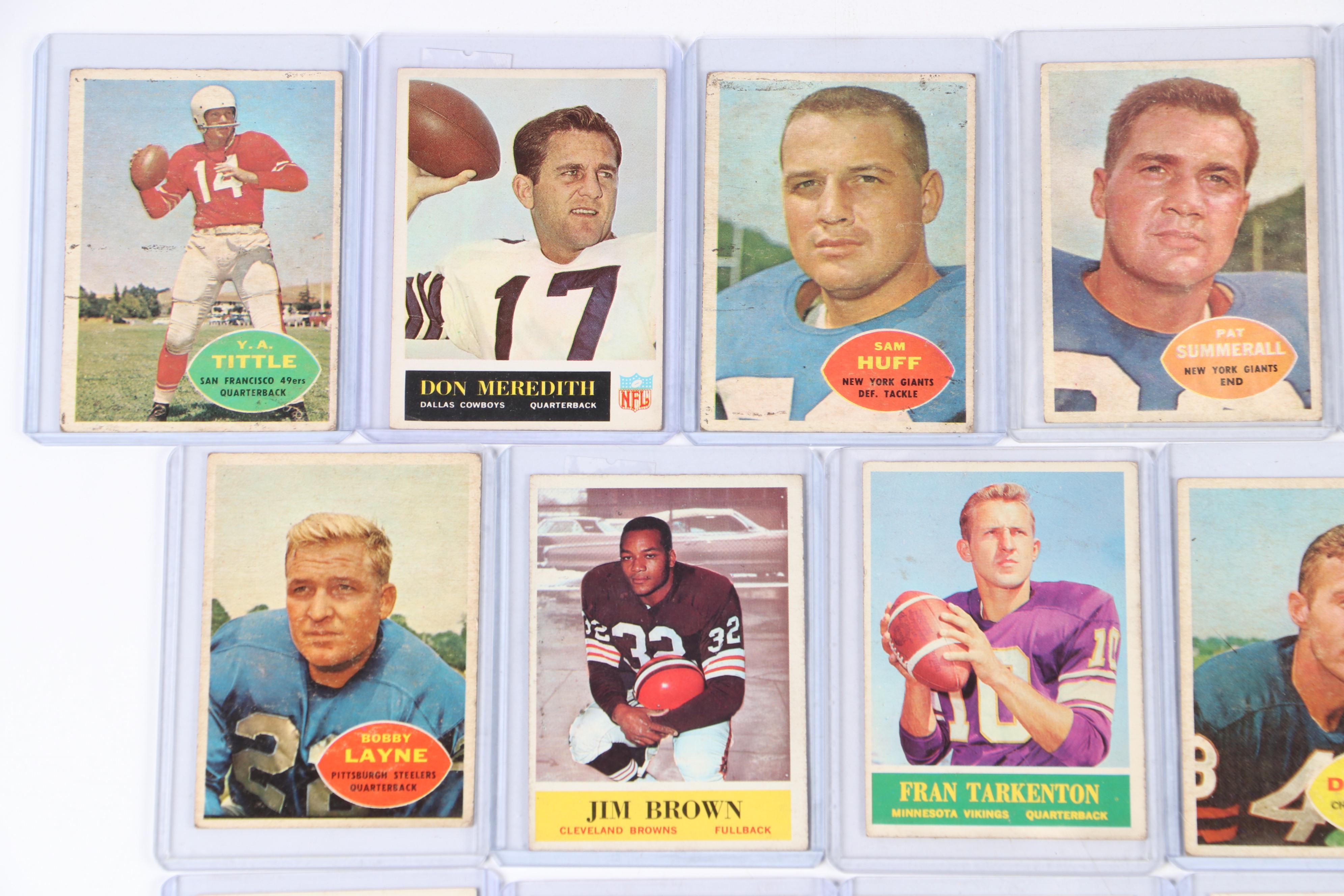 Topps with Philadelphia Football Cards Featuring Jim Brown and More, 1960s