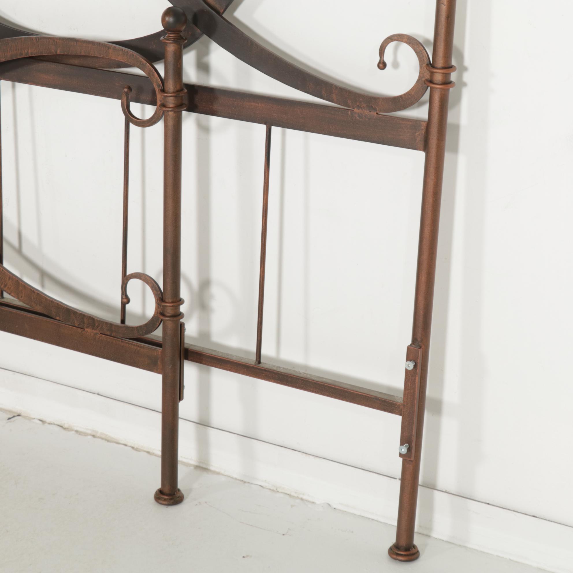 Arhaus "St. Lucia" CopperPatinated Wrought Iron Queen Size Bed Frame Everything But The House