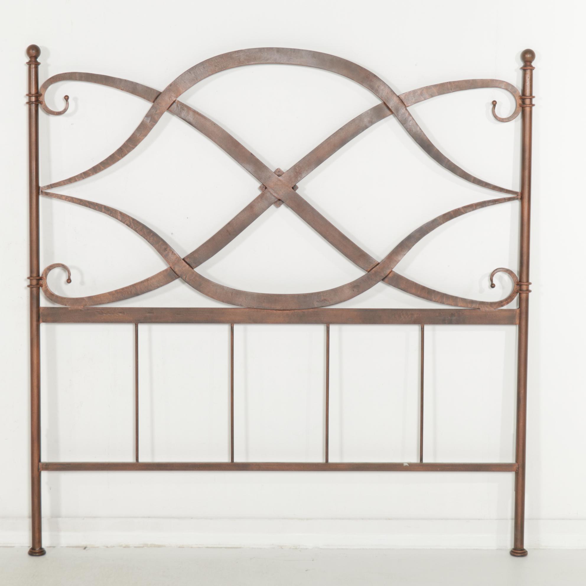 Arhaus "St. Lucia" CopperPatinated Wrought Iron Queen Size Bed Frame
