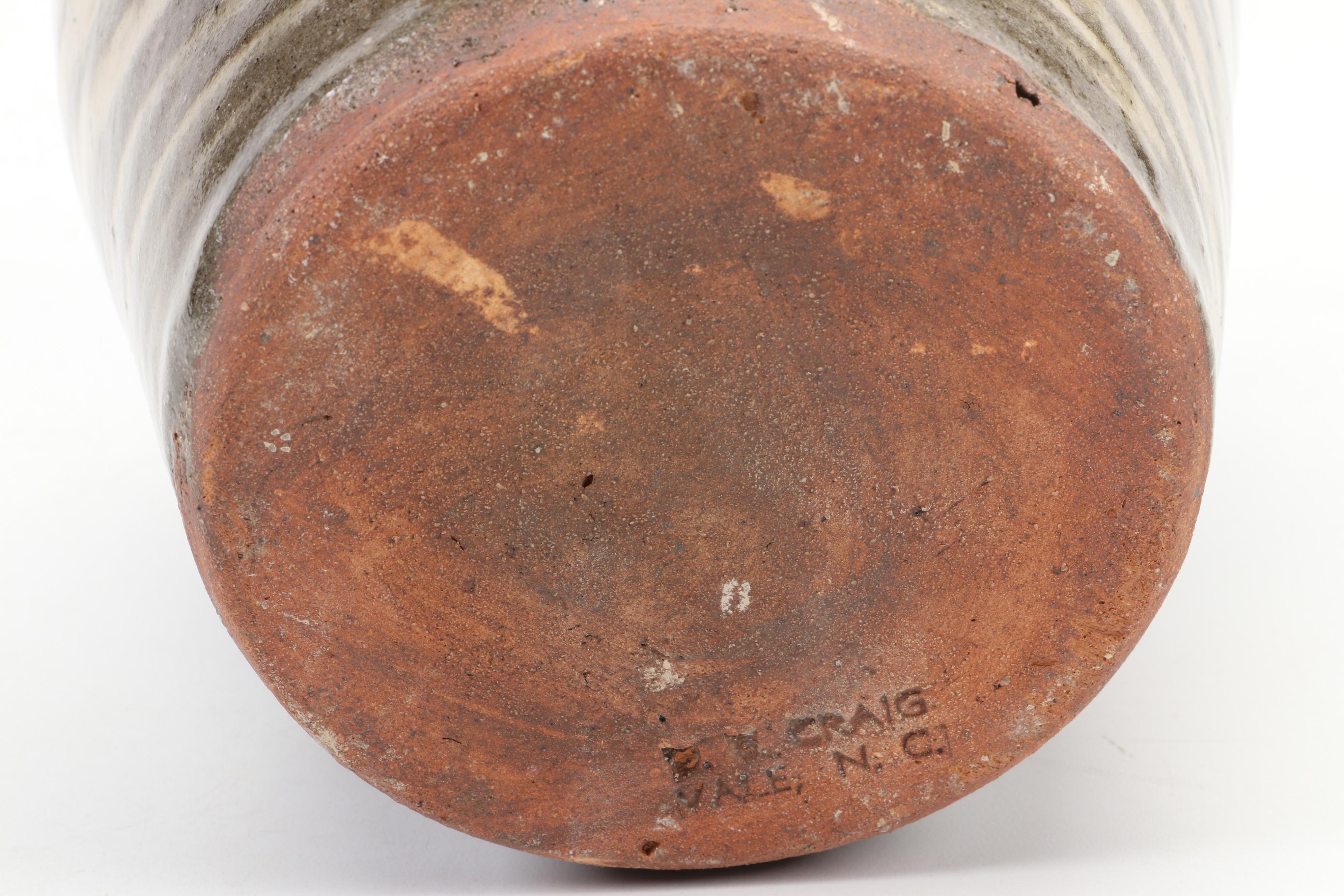 Incised Burlon Craig (B.B.) Folk Art Pottery Jug