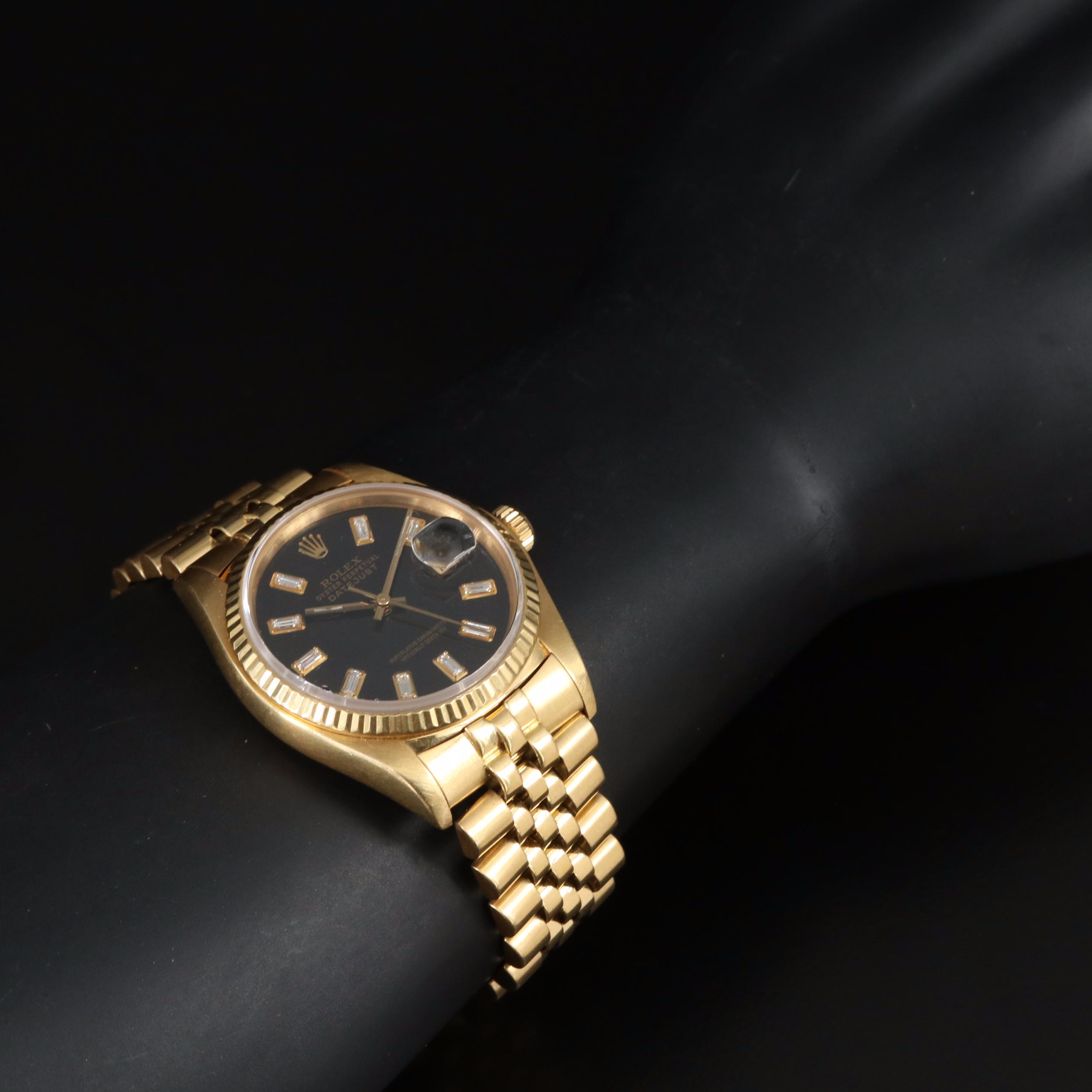 1982 18K Rolex Custom Diamond Dial Datejust Watch