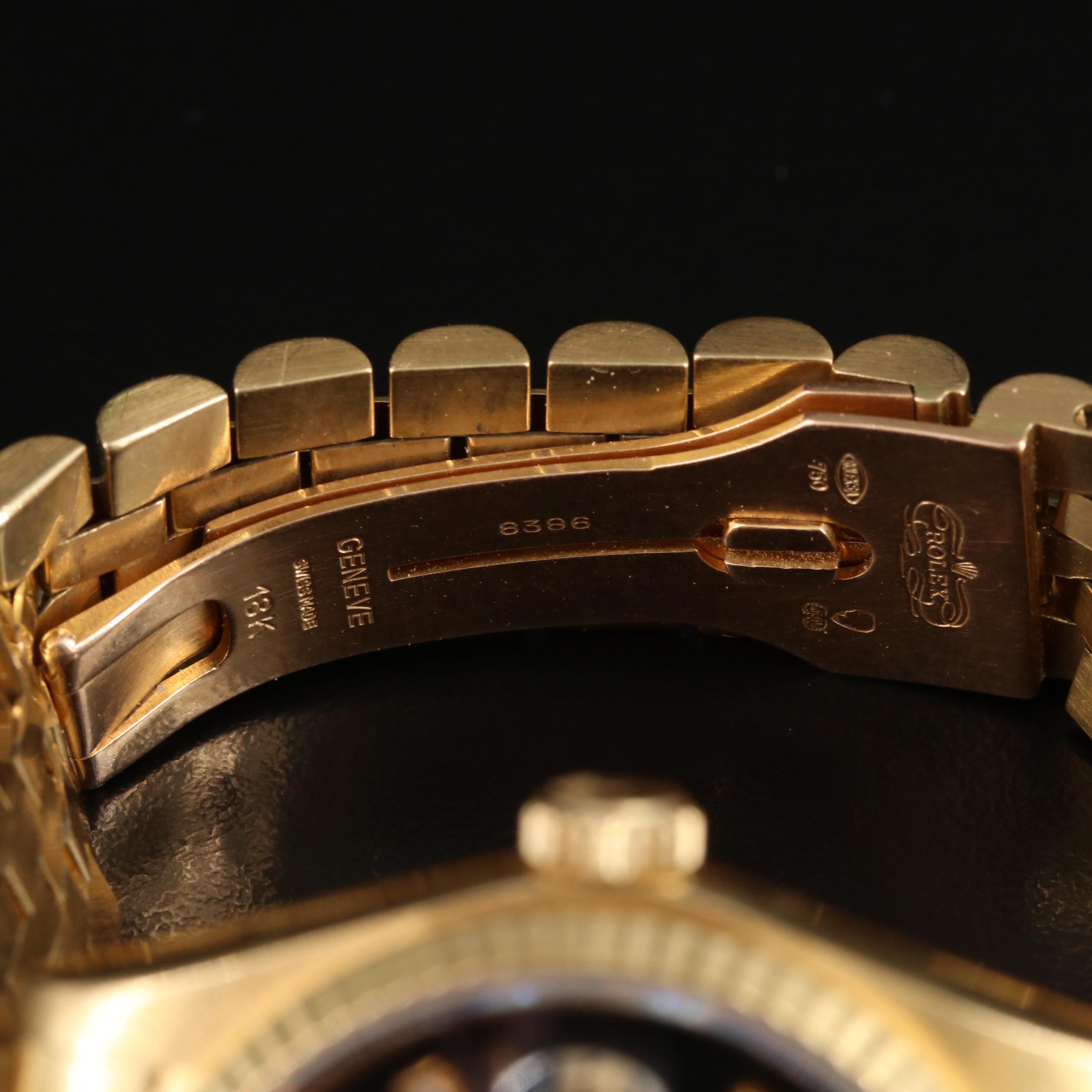 1982 18K Rolex Custom Diamond Dial Datejust Watch