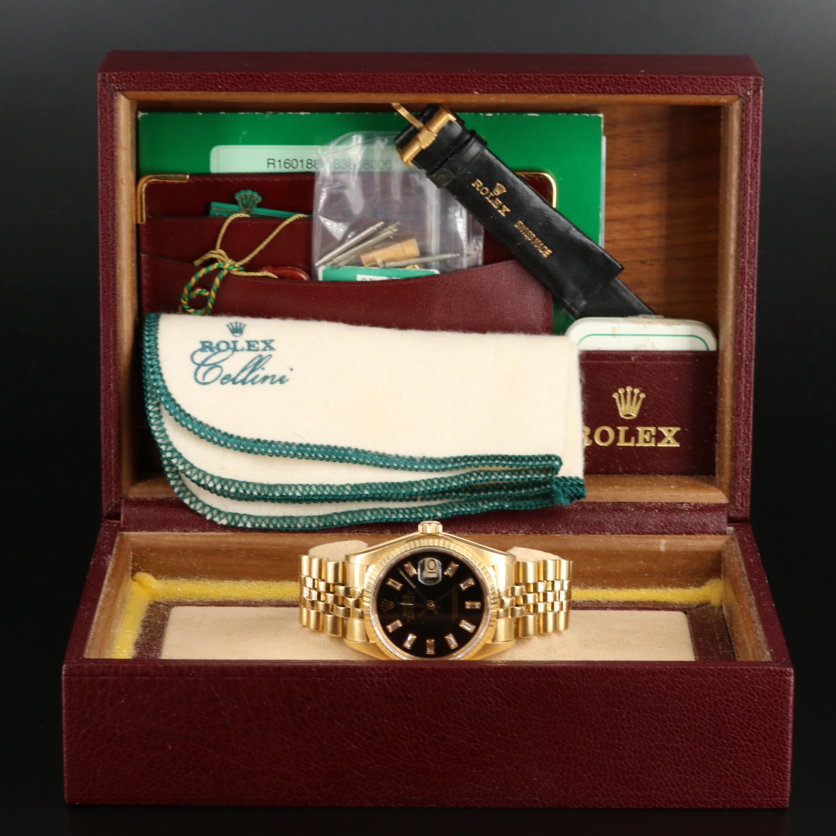 1982 18K Rolex Custom Diamond Dial Datejust Watch