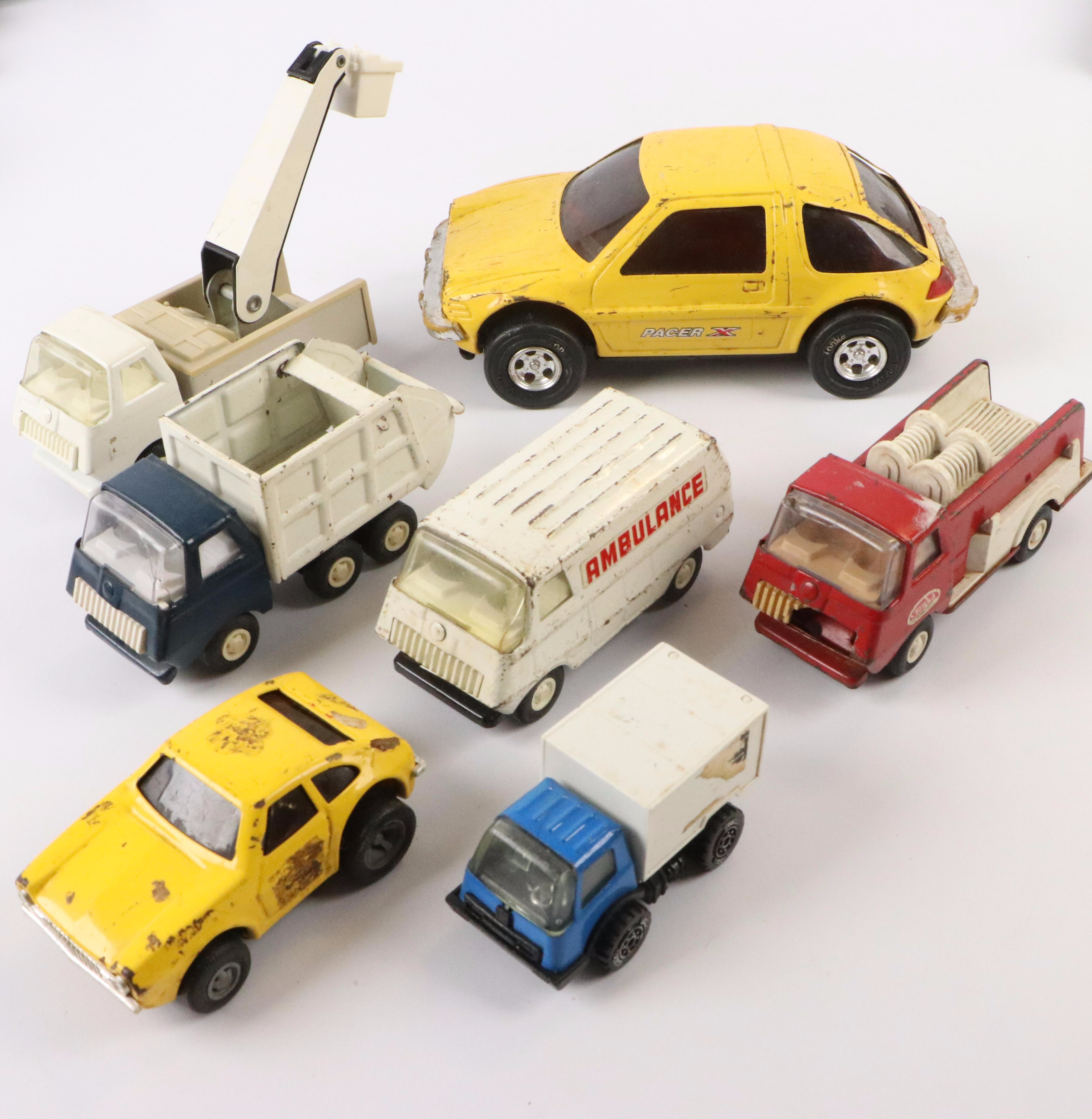 Tonka Metal Vehicles, Other Assorted Toy Trucks and Race Cars