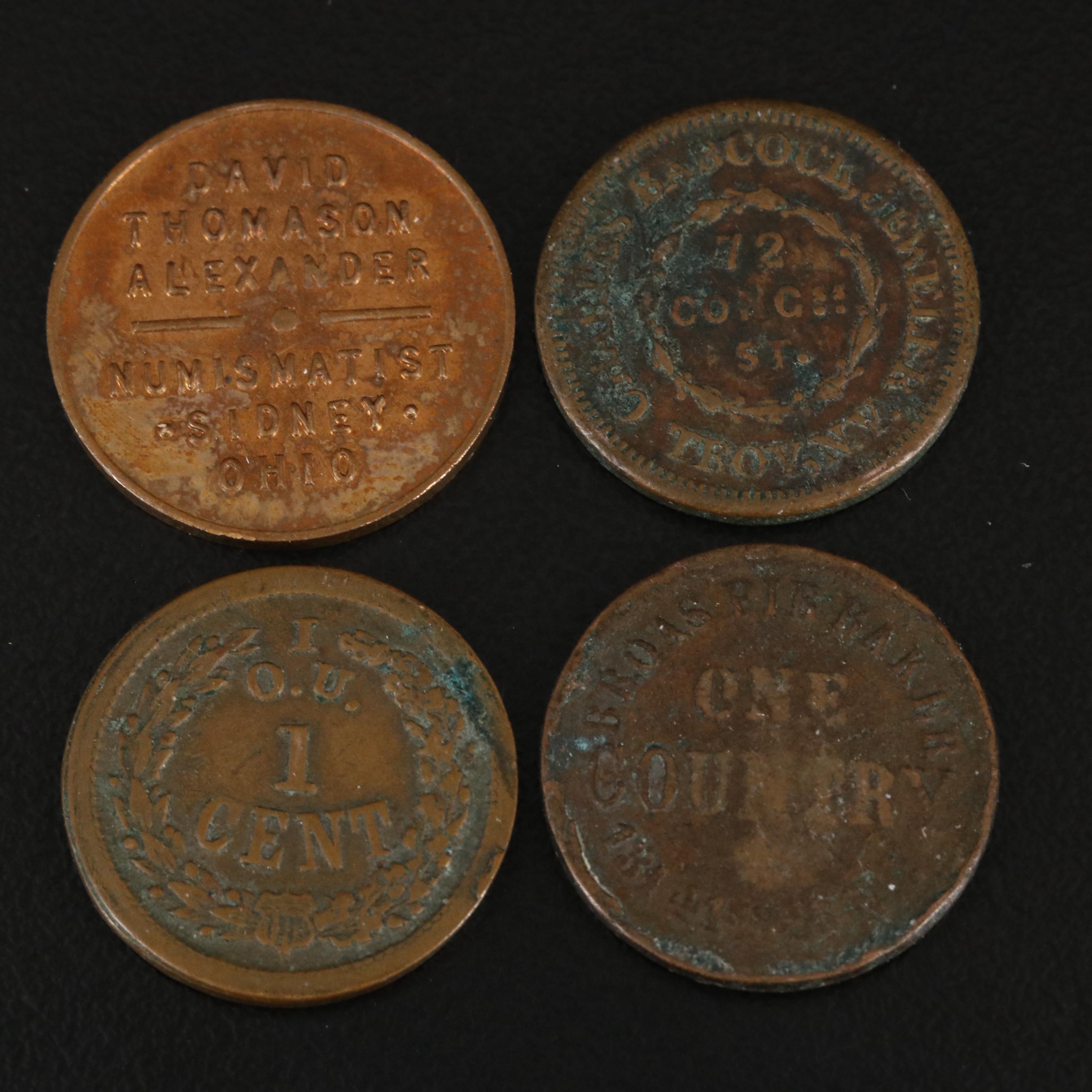 Collection of Ten Tokens, Civil War Tokens, and Medals