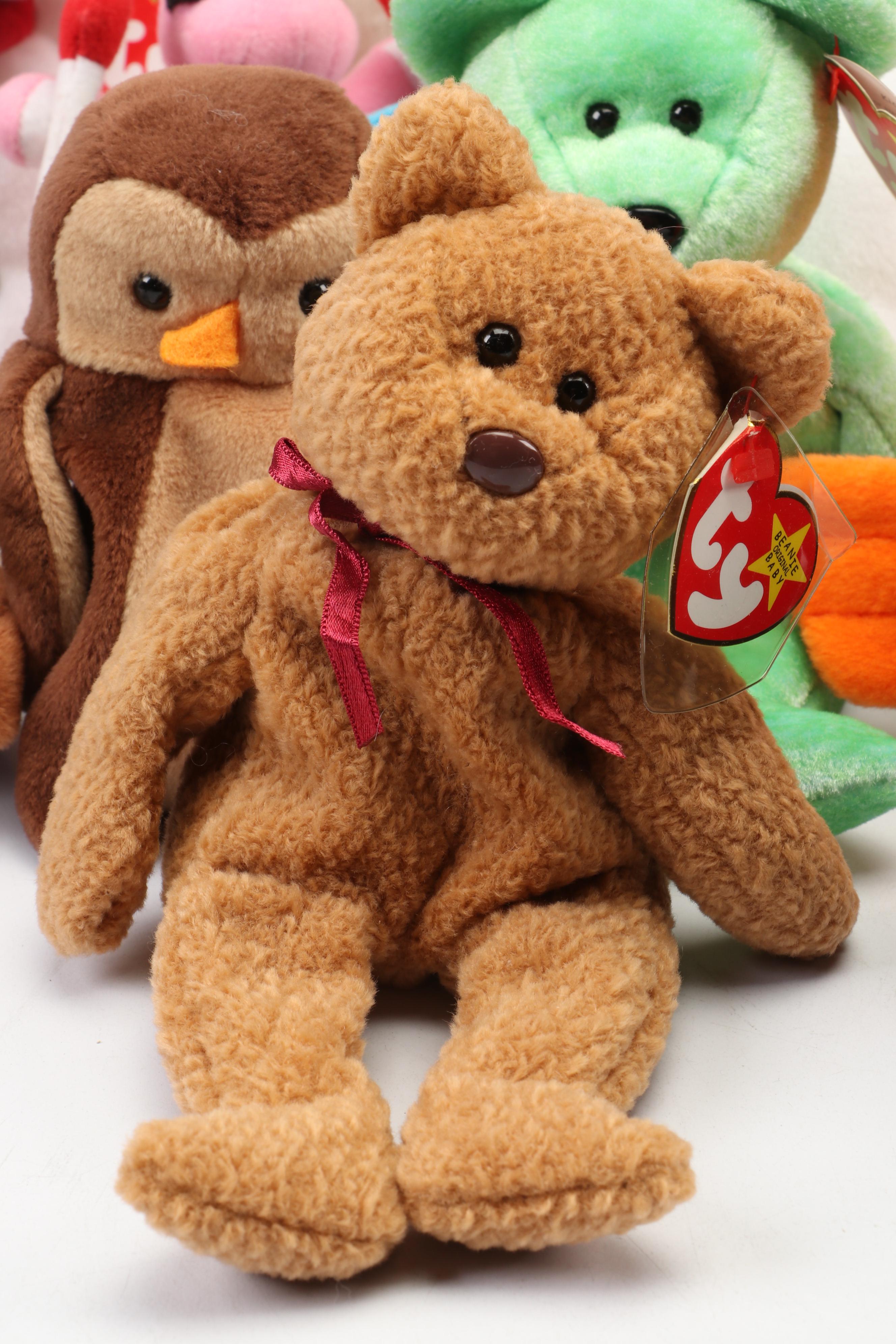 Ty Beanie Babies Including "Goldie", "GiGi", and More