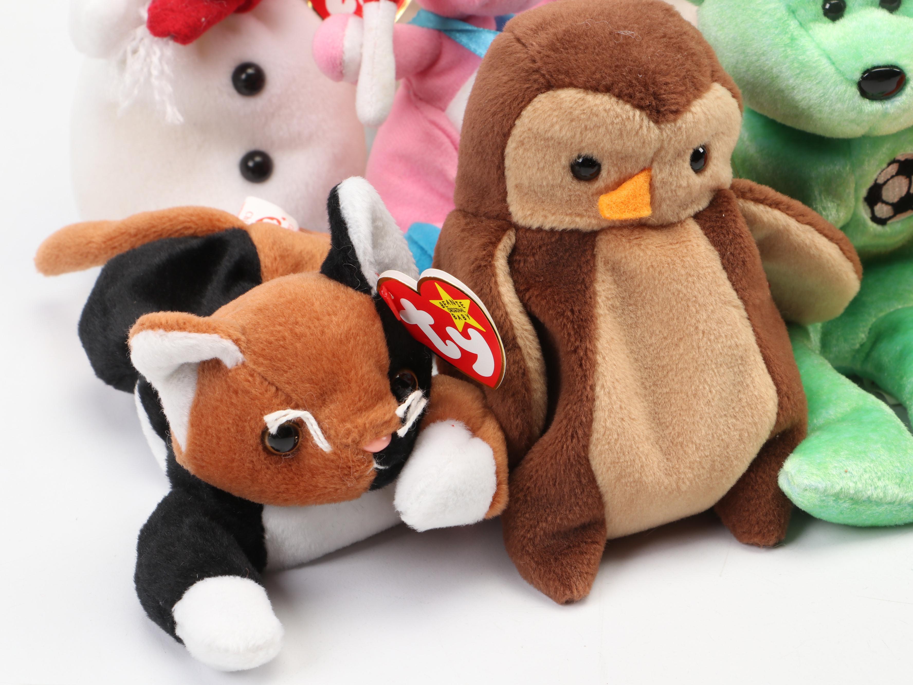 Ty Beanie Babies Including "Goldie", "GiGi", and More