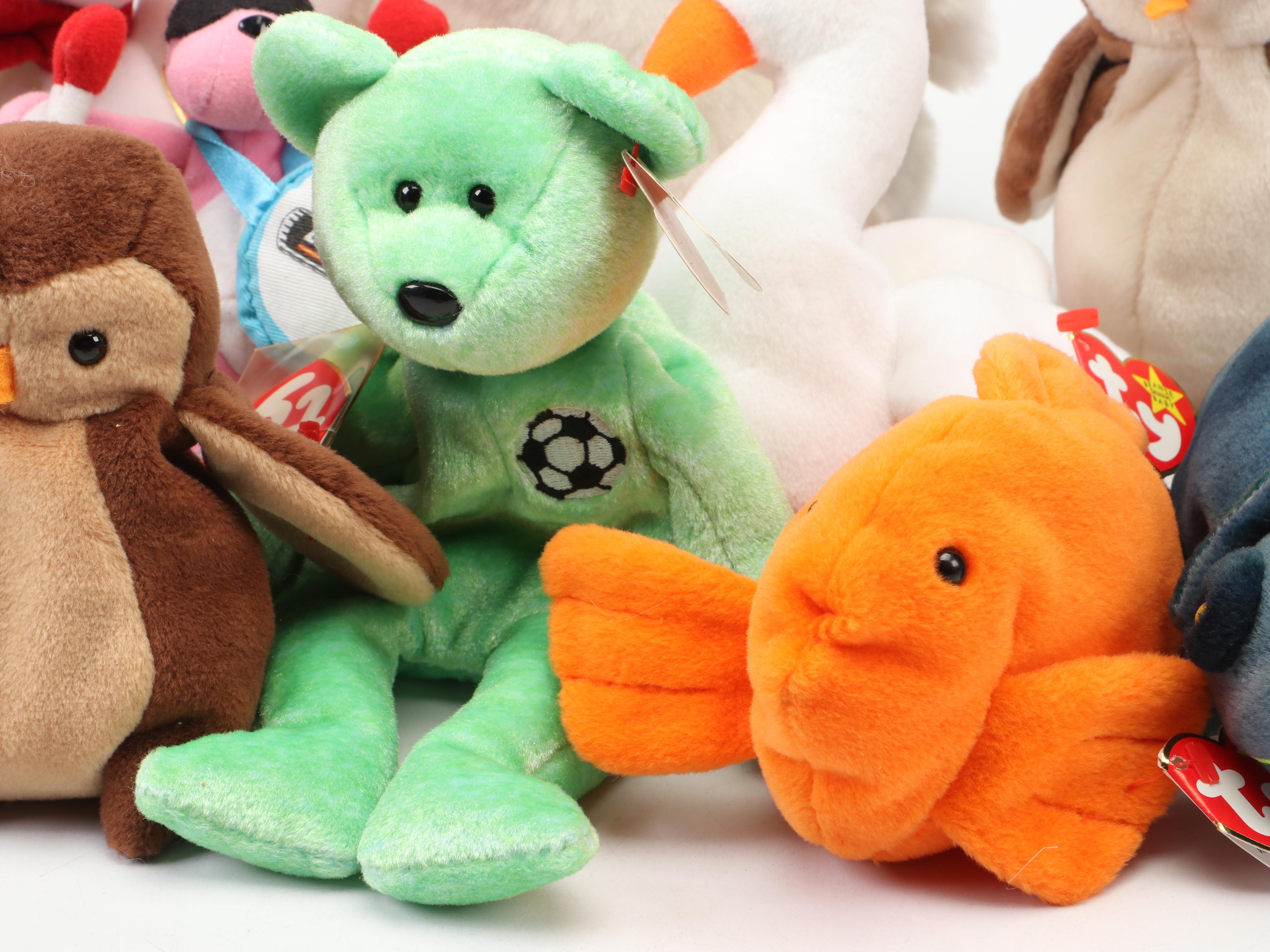 Ty Beanie Babies Including "Goldie", "GiGi", and More