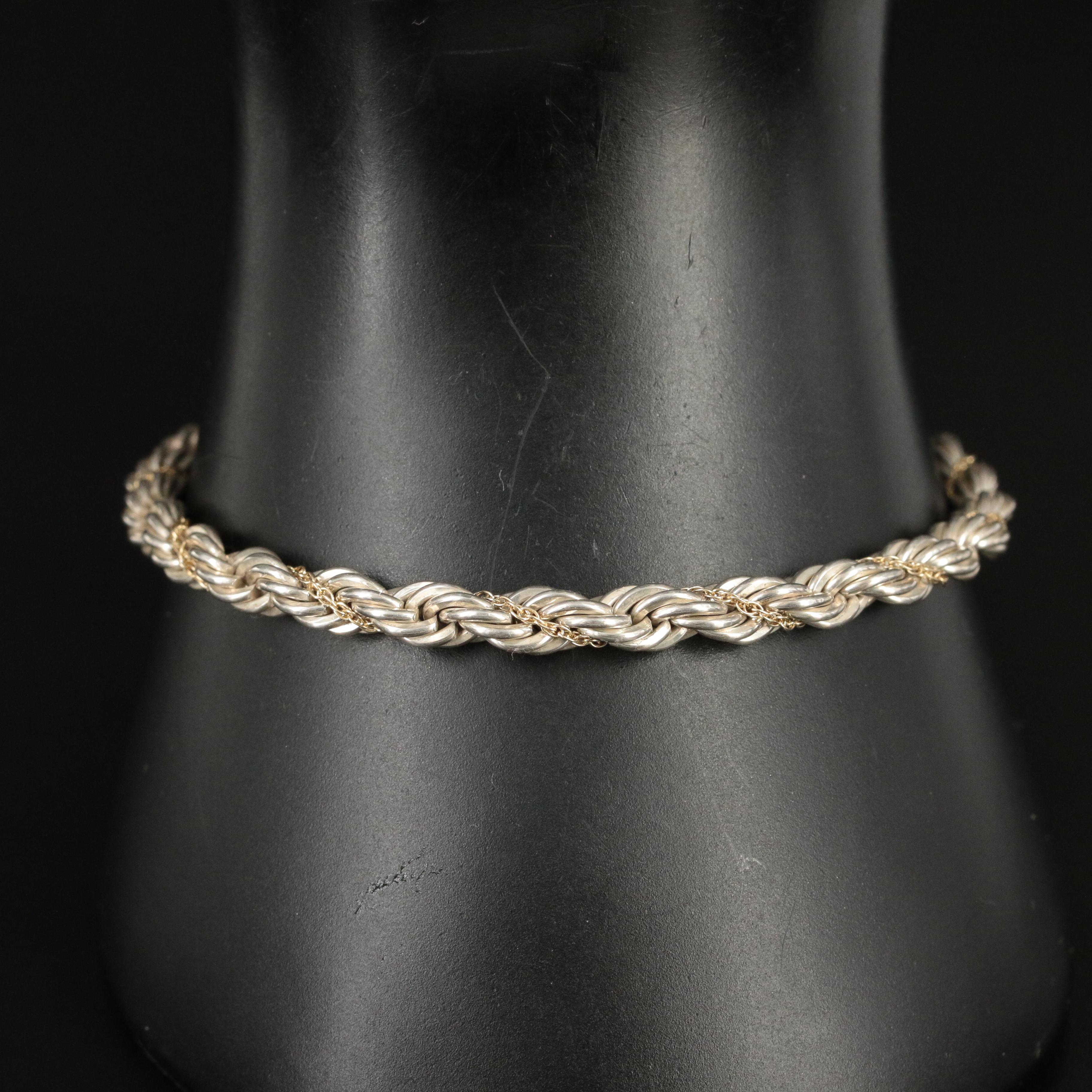 Tiffany & Co. Sterling and 18K Twisted Rope Bracelet