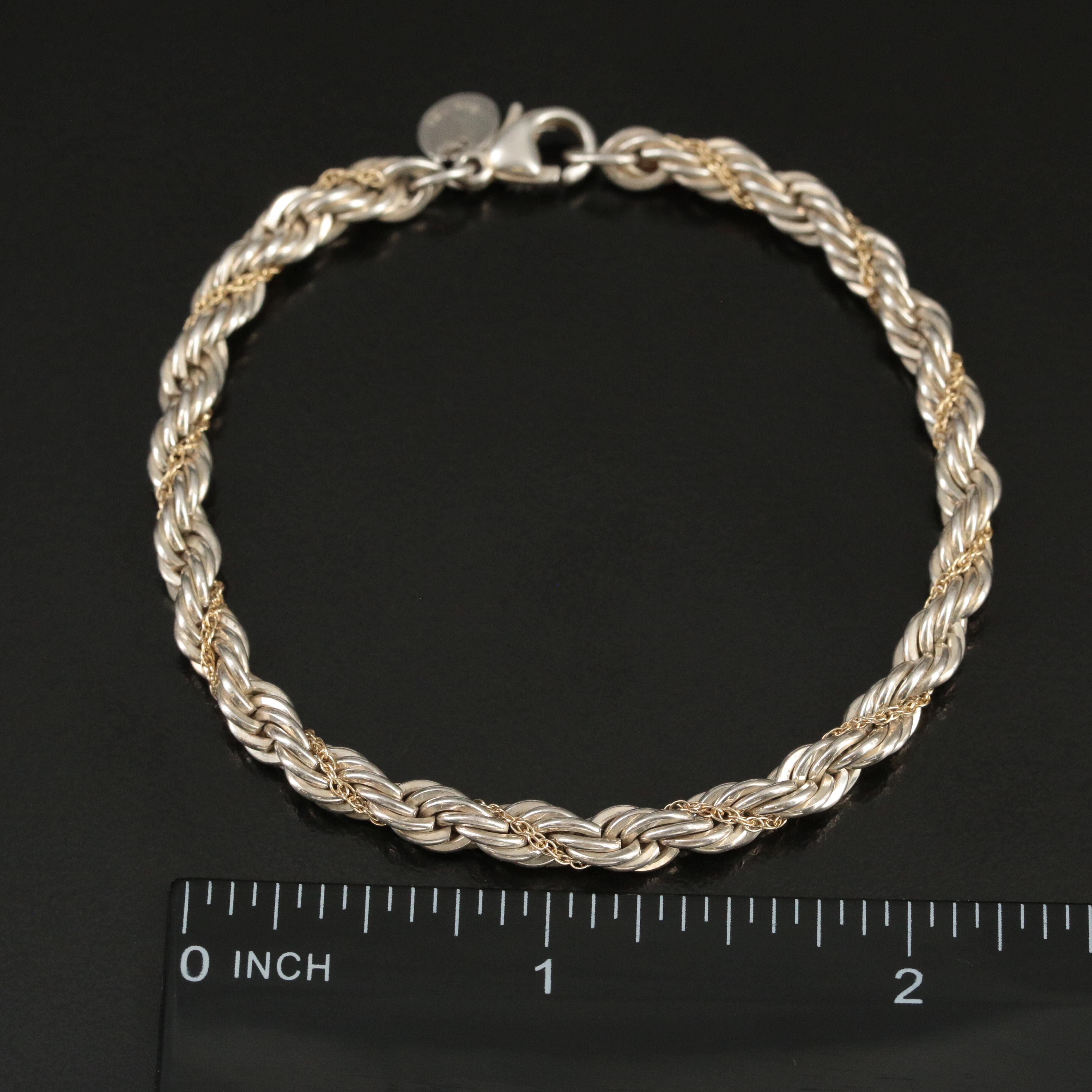 Tiffany & Co. Sterling and 18K Twisted Rope Bracelet