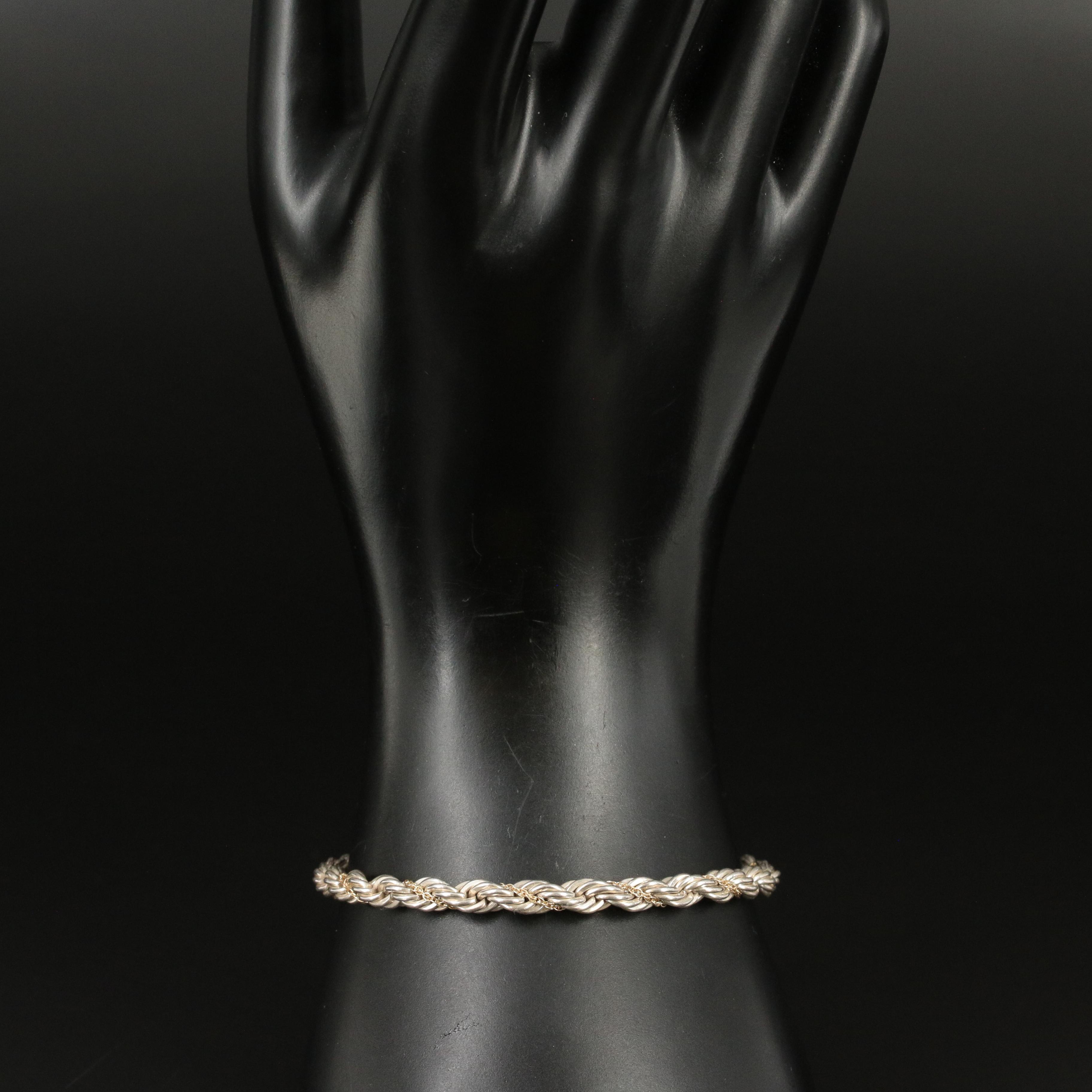 Tiffany & Co. Sterling and 18K Twisted Rope Bracelet