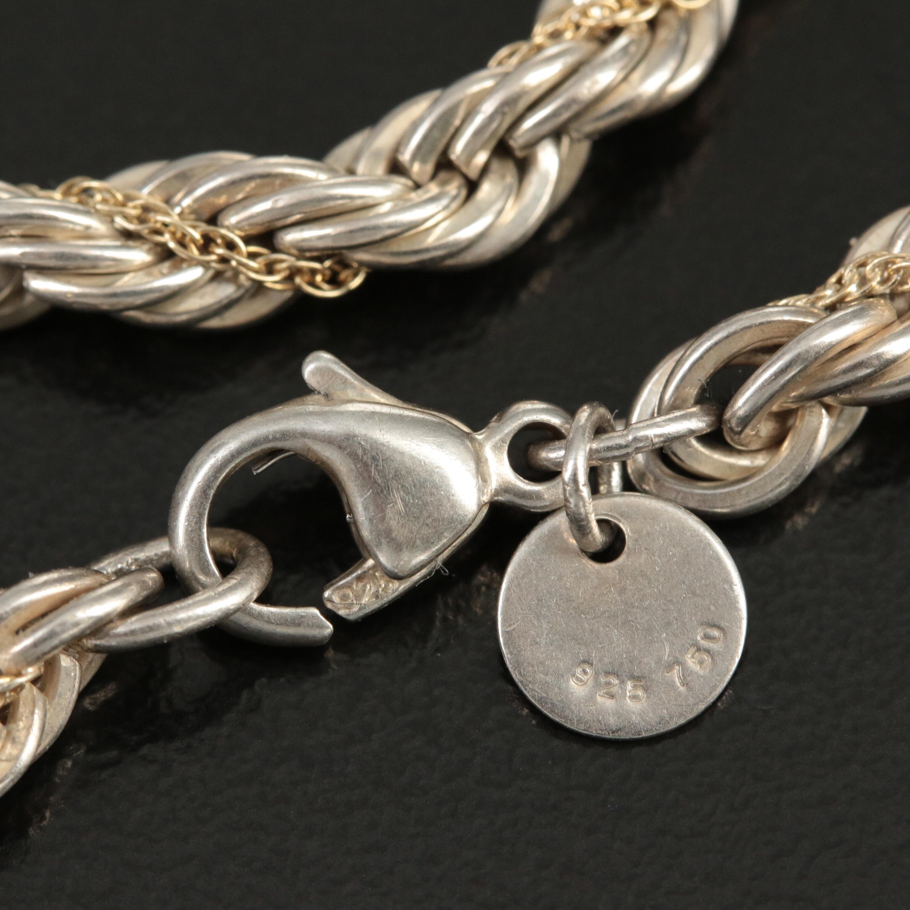 Tiffany & Co. Sterling and 18K Twisted Rope Bracelet