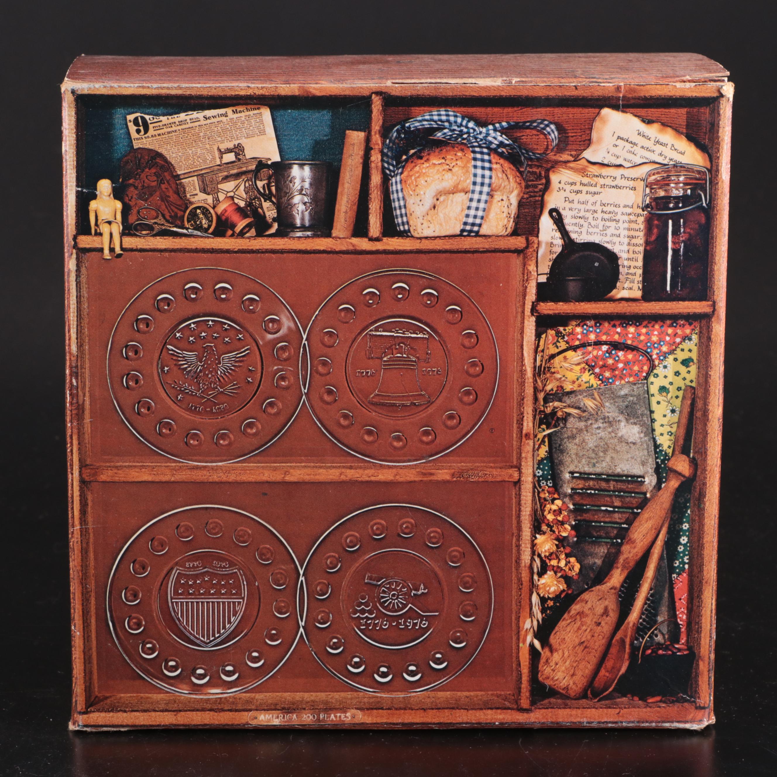 Commemorative Bicentennial Glass Plates and Other Cocktail Glasses