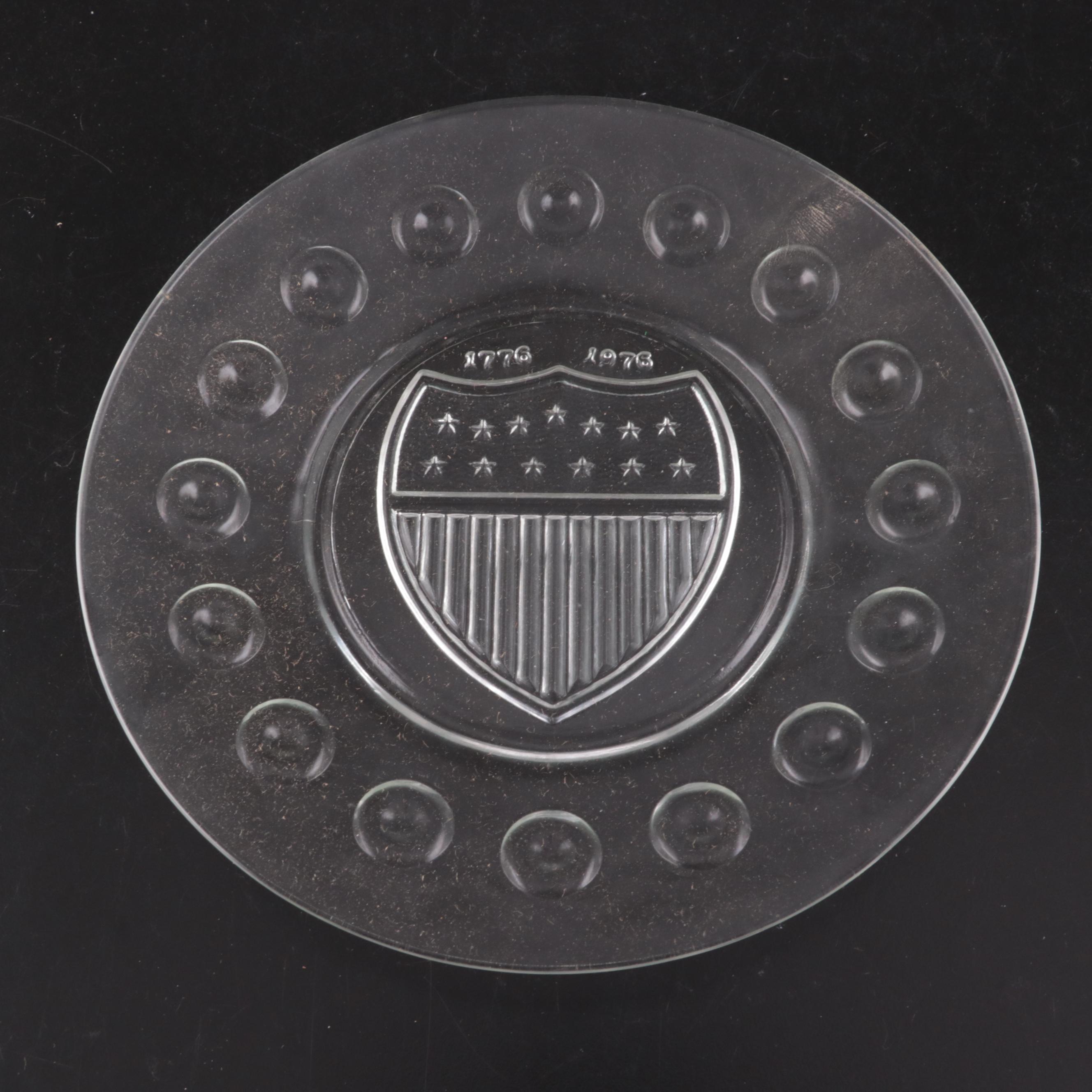 Commemorative Bicentennial Glass Plates and Other Cocktail Glasses