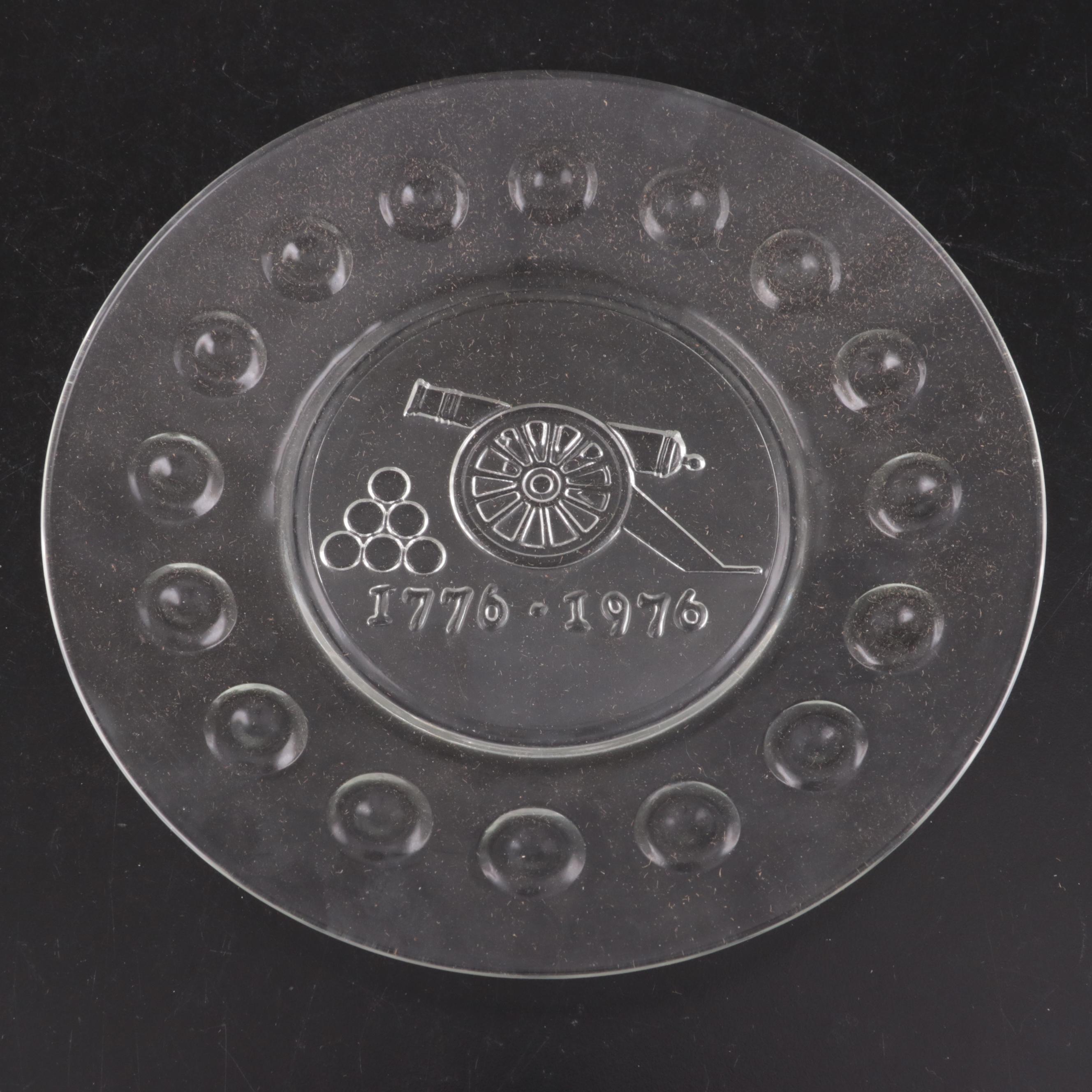 Commemorative Bicentennial Glass Plates and Other Cocktail Glasses
