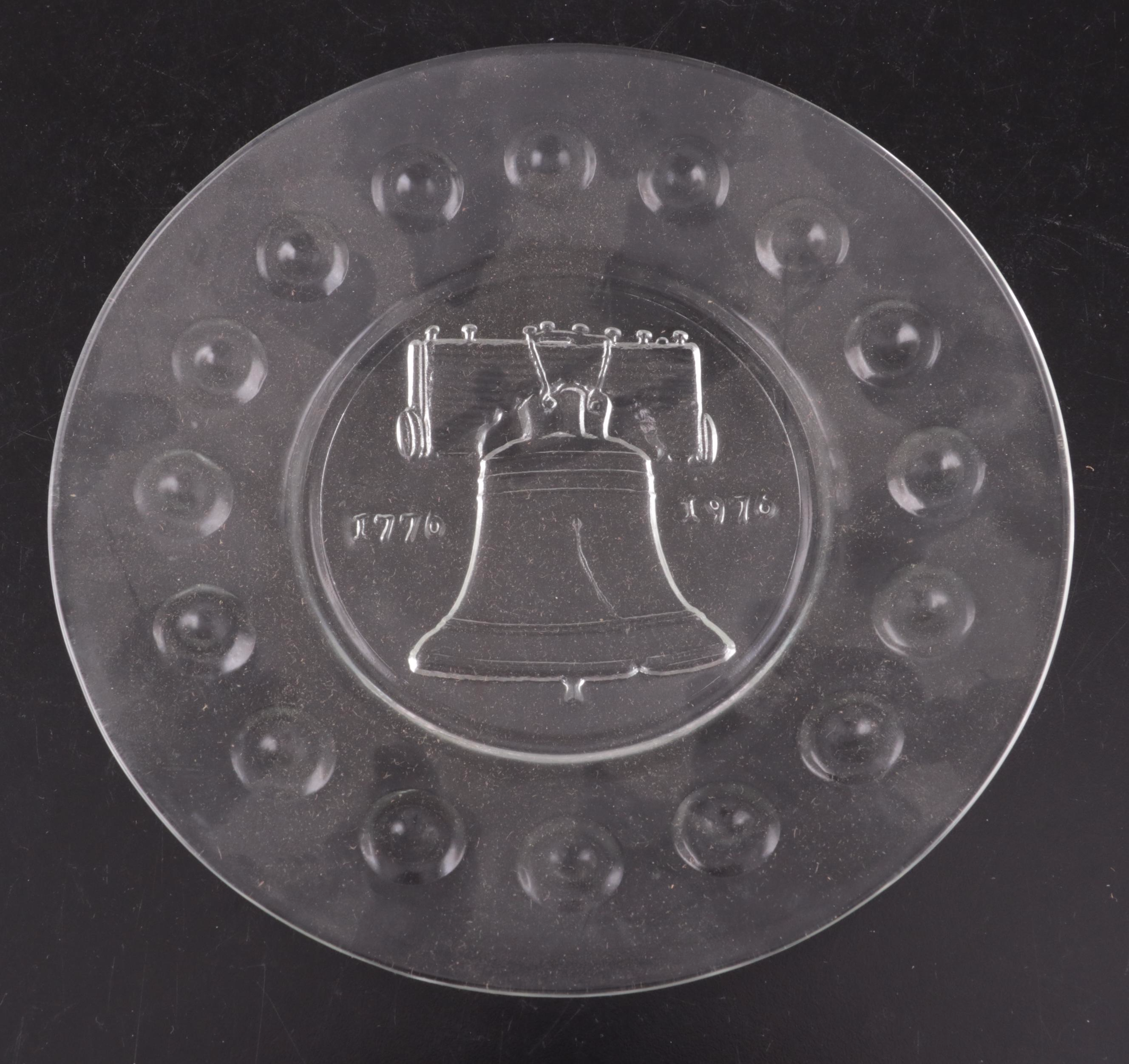 Commemorative Bicentennial Glass Plates and Other Cocktail Glasses