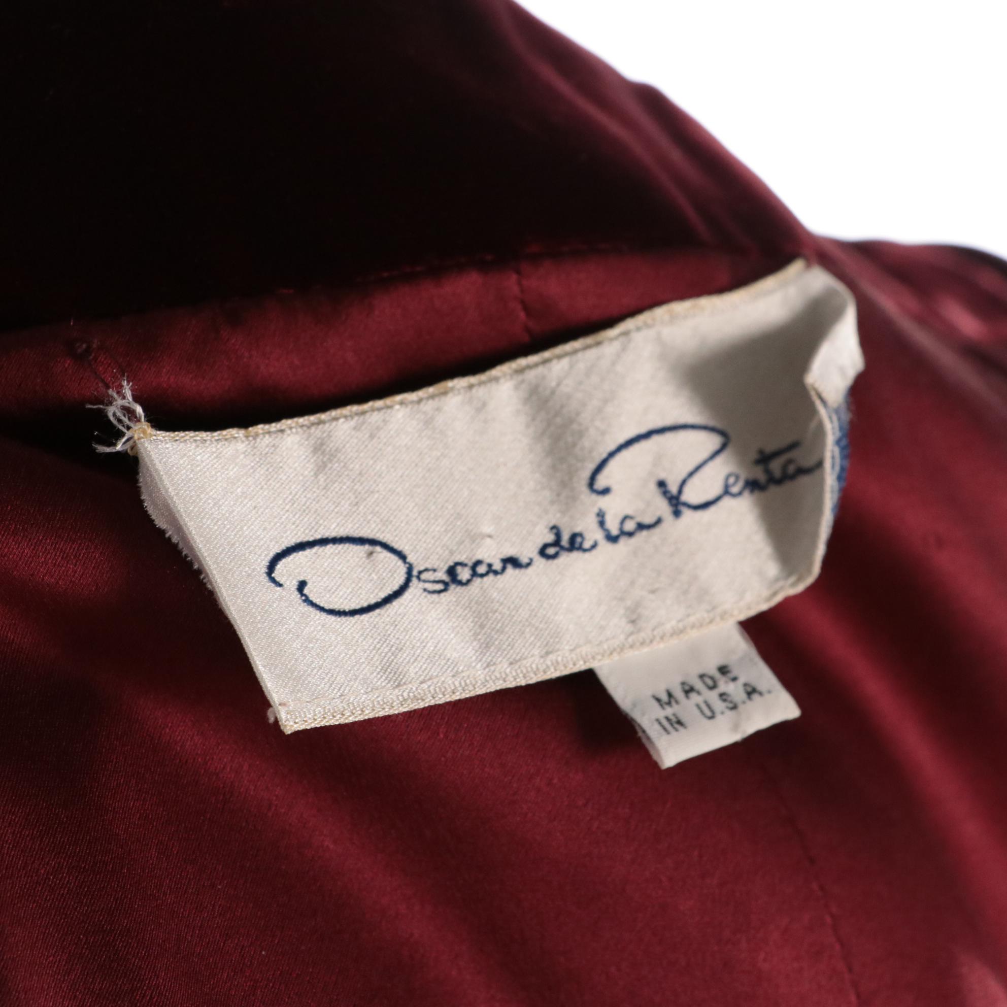 Oscar de la Renta Burgundy Velvet Double-Breasted Occasion Dress